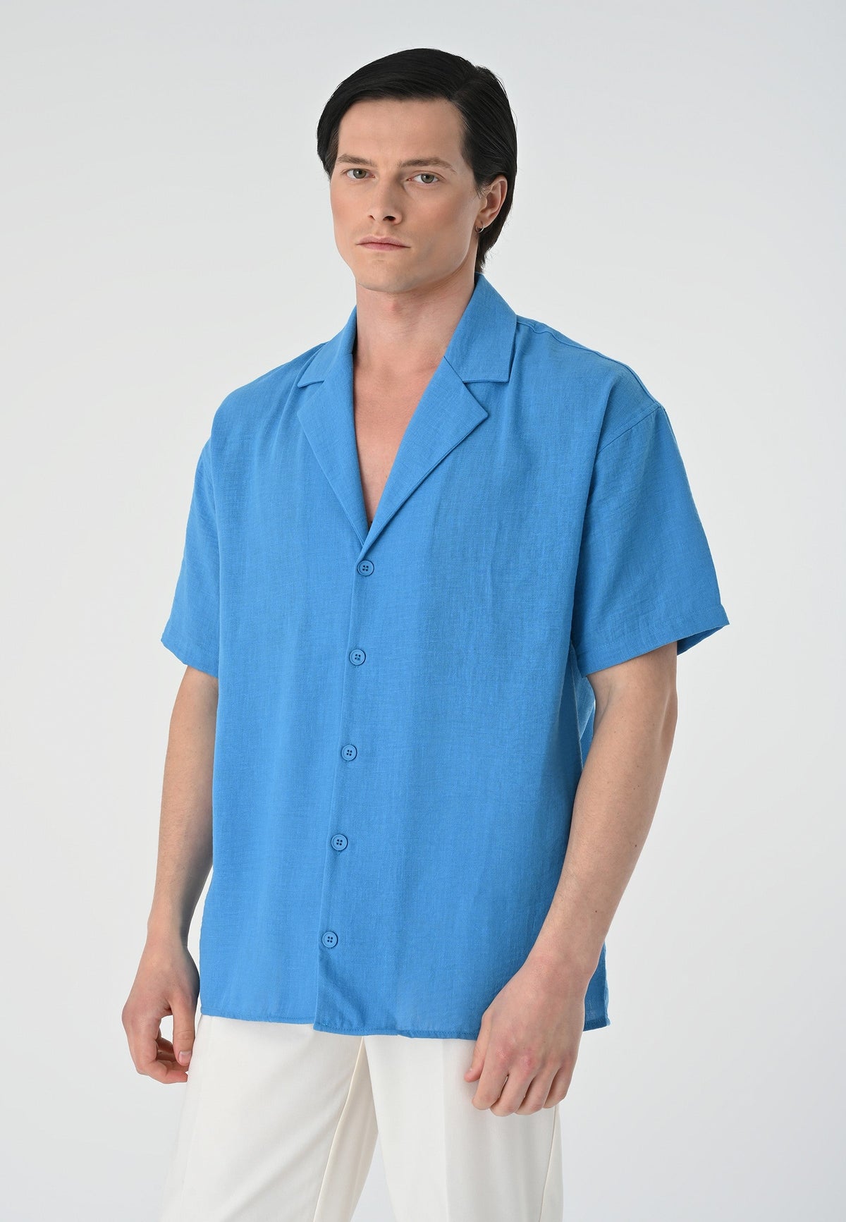 Antioch Oversized Short-Sleeve Men's Shirt with Apache Collar