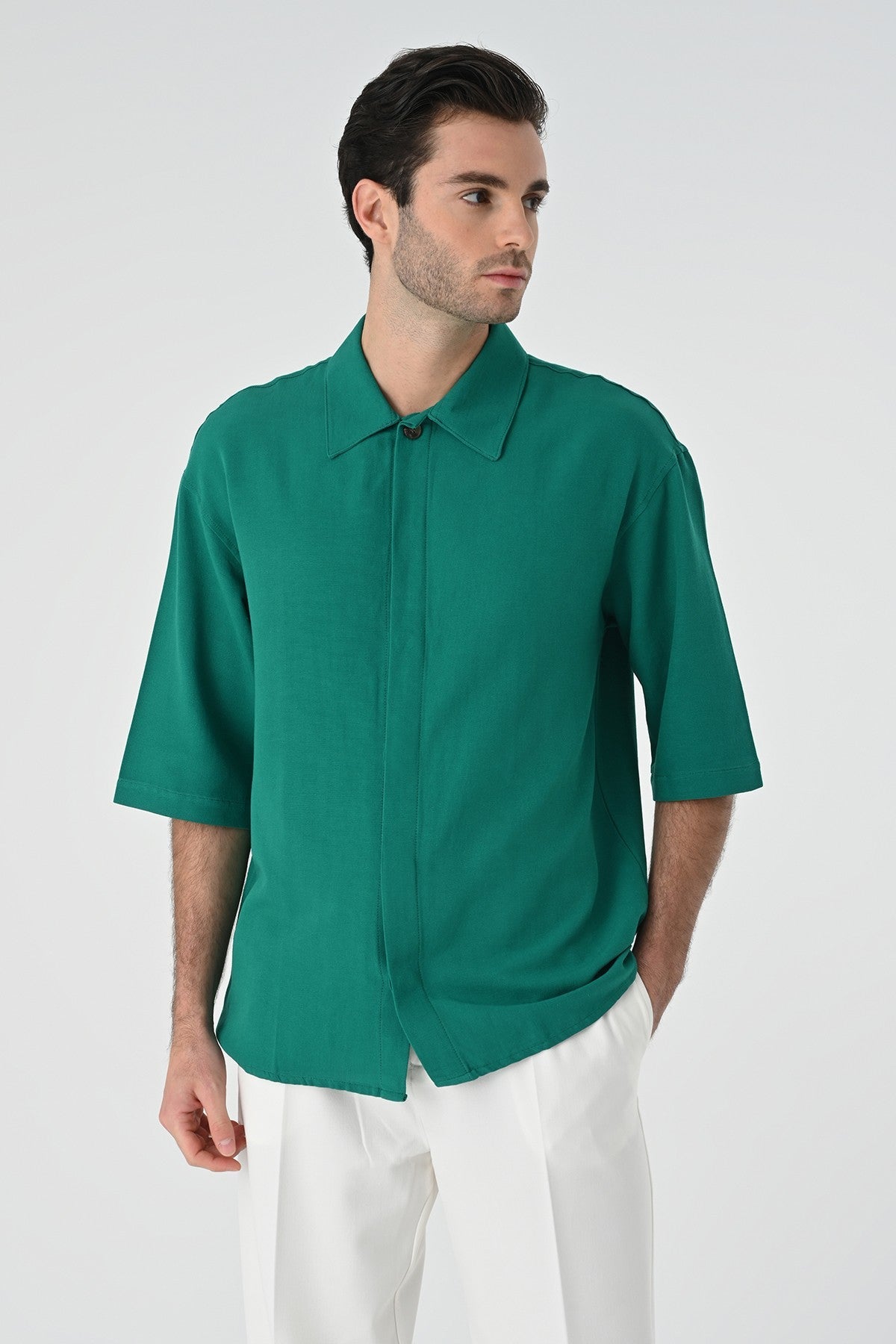 Antioch Fakir Sleeve Hidden-Button Closure Oversized Men's Shirt