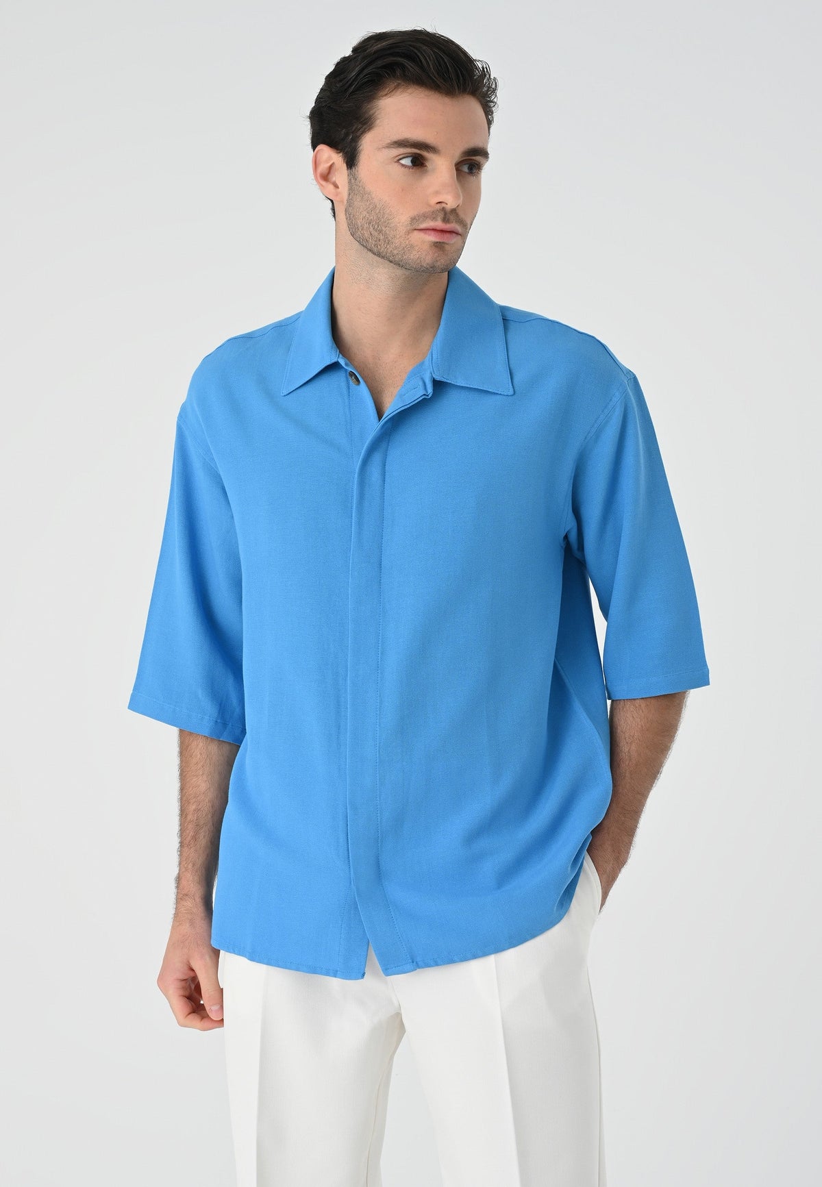 Antioch Fakir Sleeve Hidden-Button Closure Oversized Men's Shirt