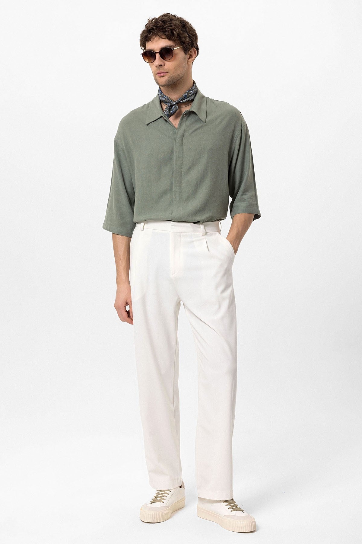 Antioch Fakir Sleeve Hidden-Button Closure Oversized Men's Shirt