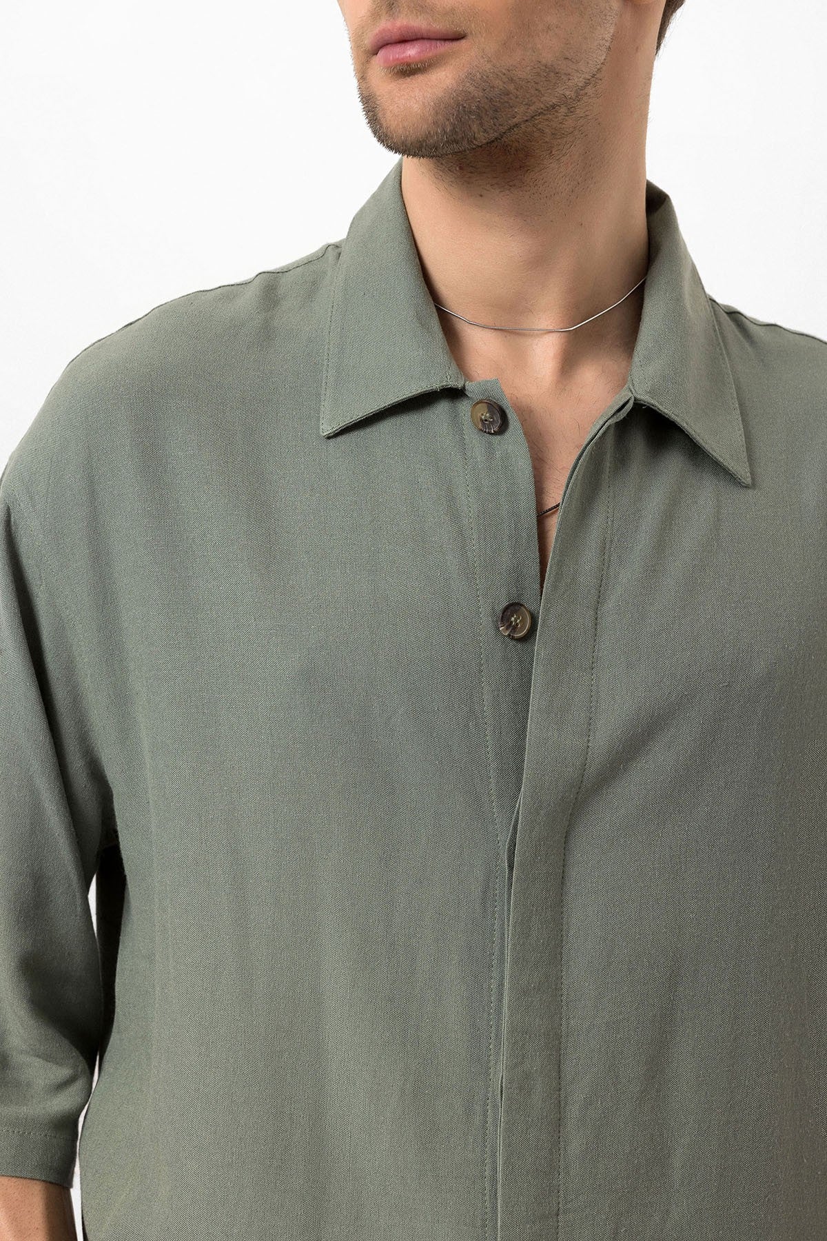 Antioch Fakir Sleeve Hidden-Button Closure Oversized Men's Shirt