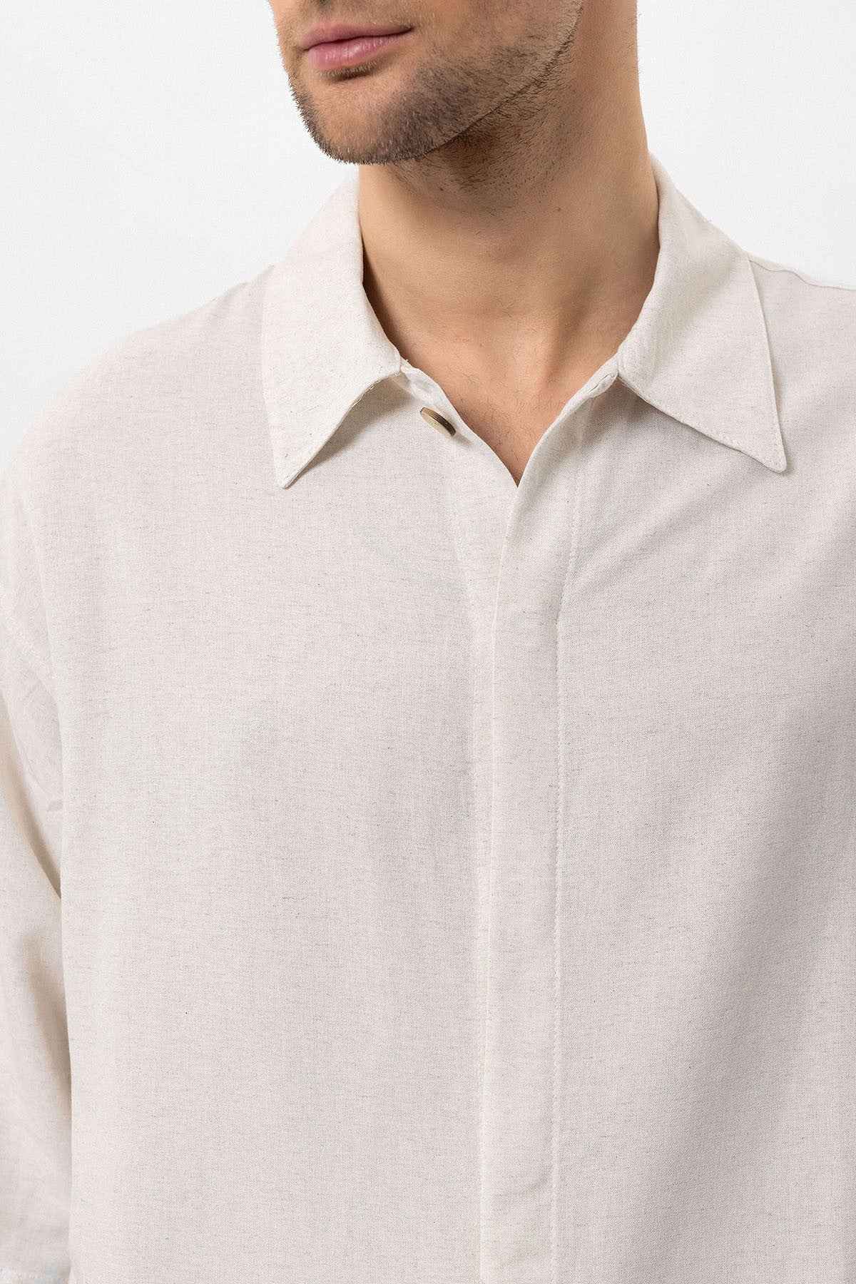 Antioch Fakir Sleeve Hidden-Button Closure Oversized Men's Shirt