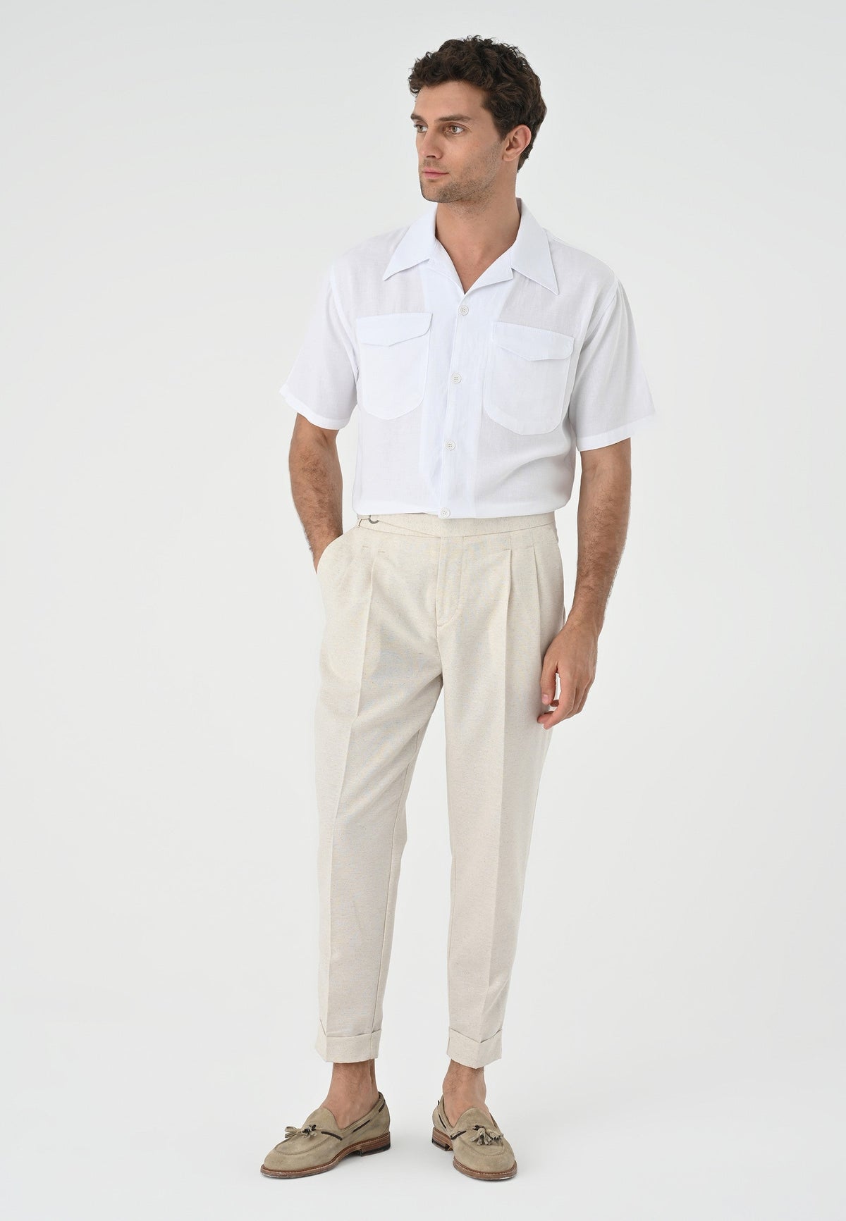 Antioch Men's Shirt with Apache Collar and Pocket Details