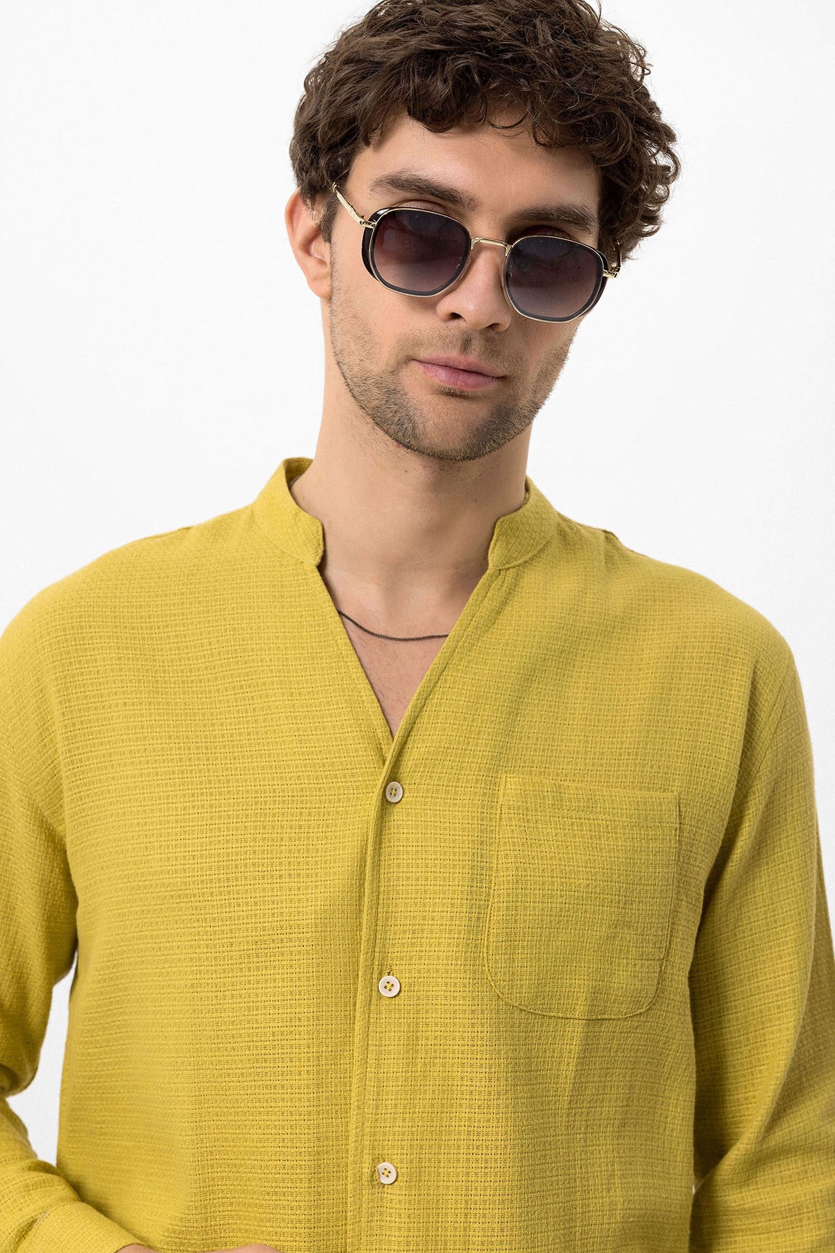 Antioch Crew-Neck Knitted Textured Men's Shirt