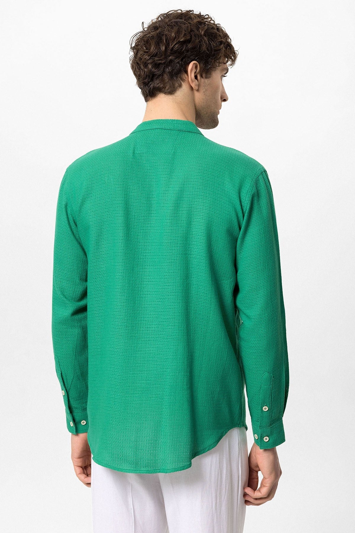 Antioch Crew-Neck Knitted Textured Men's Shirt