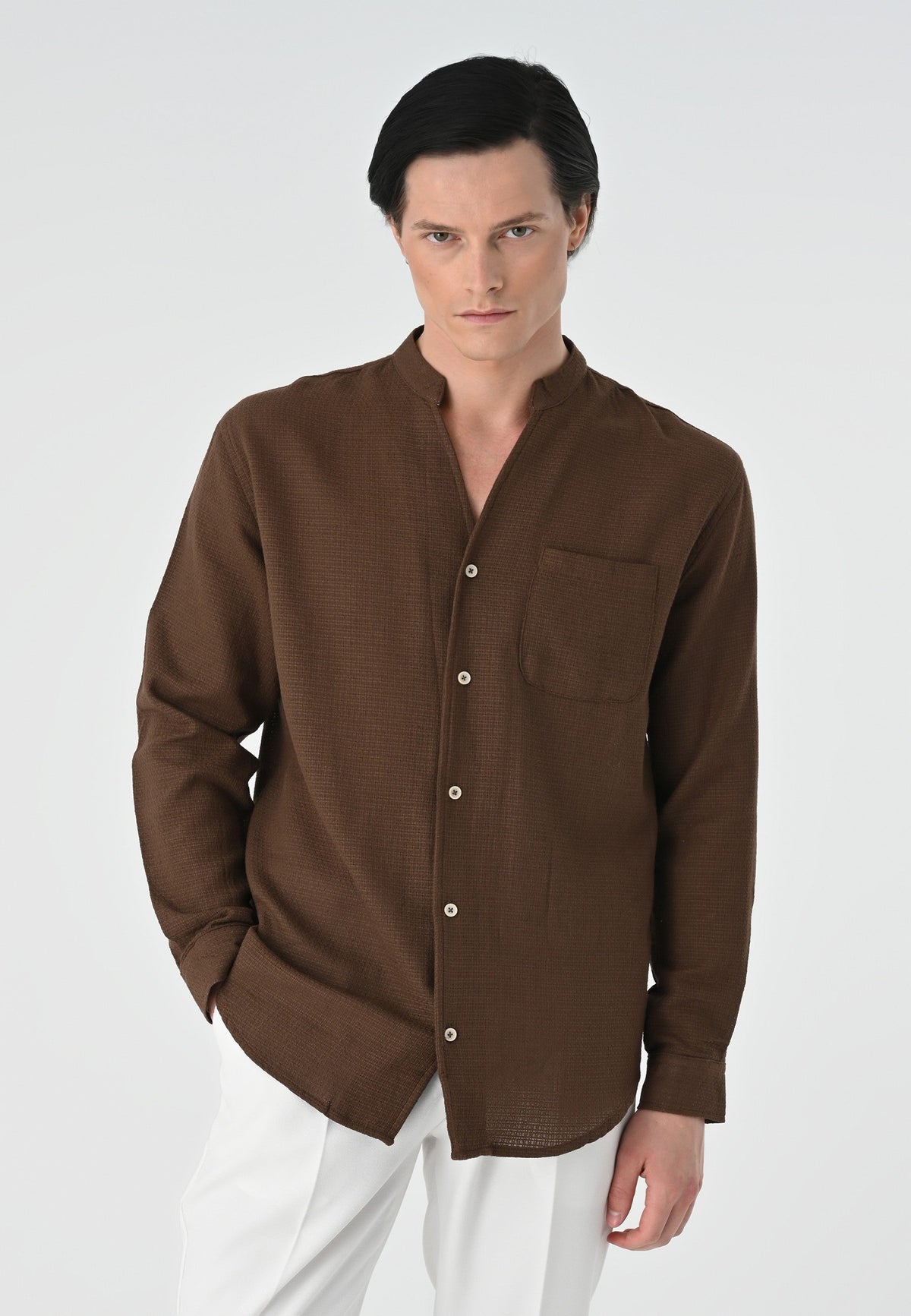Antioch Crew-Neck Knitted Textured Men's Shirt