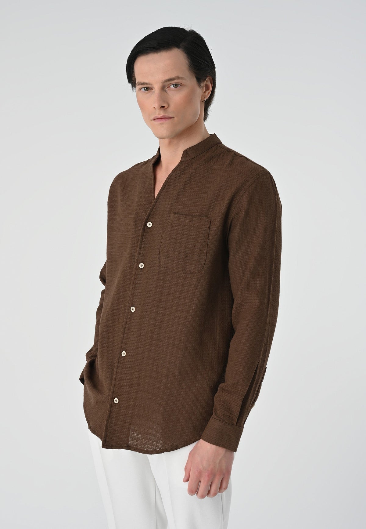 Antioch Crew-Neck Knitted Textured Men's Shirt