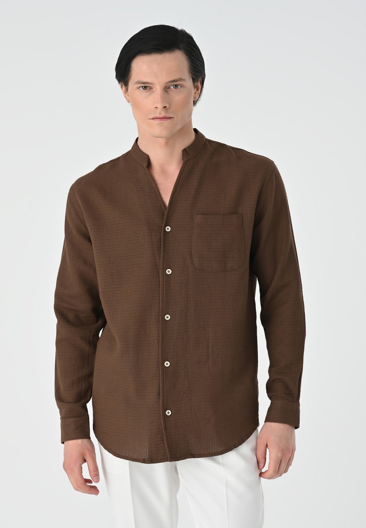 Antioch Crew-Neck Knitted Textured Men's Shirt