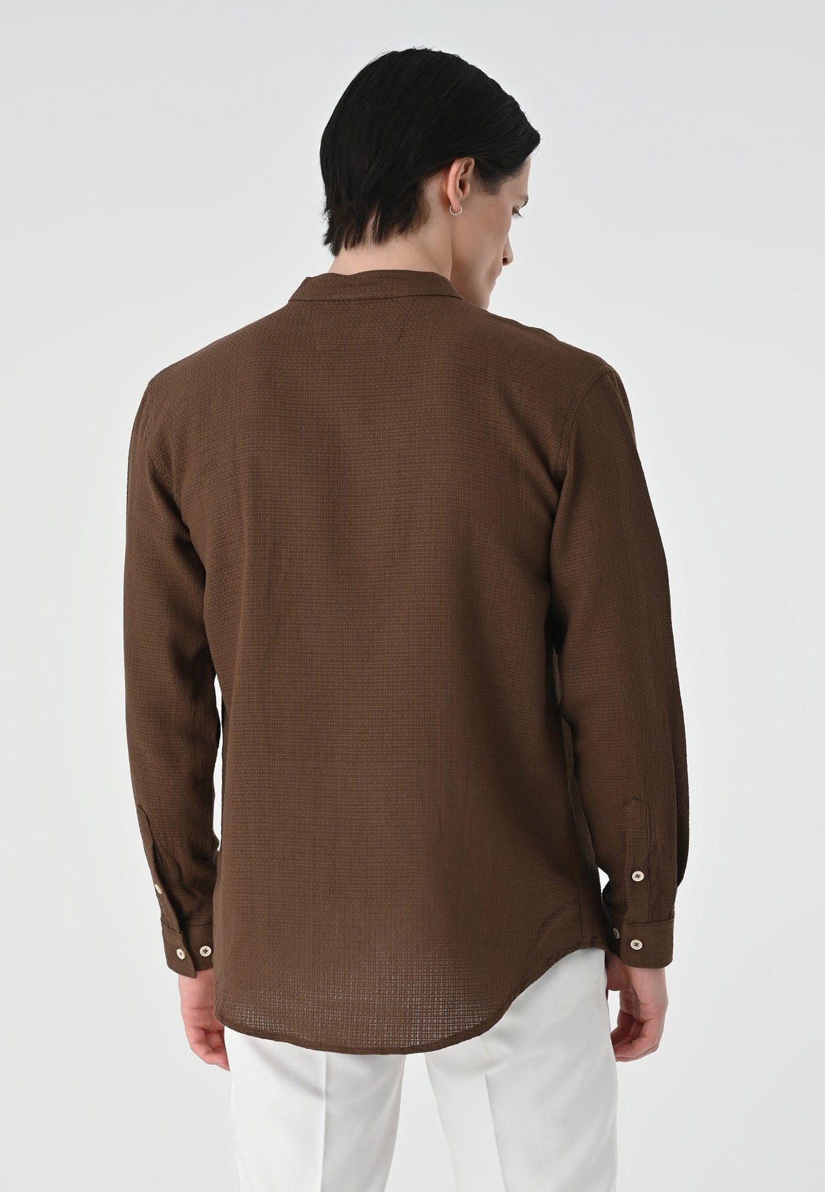 Antioch Crew-Neck Knitted Textured Men's Shirt