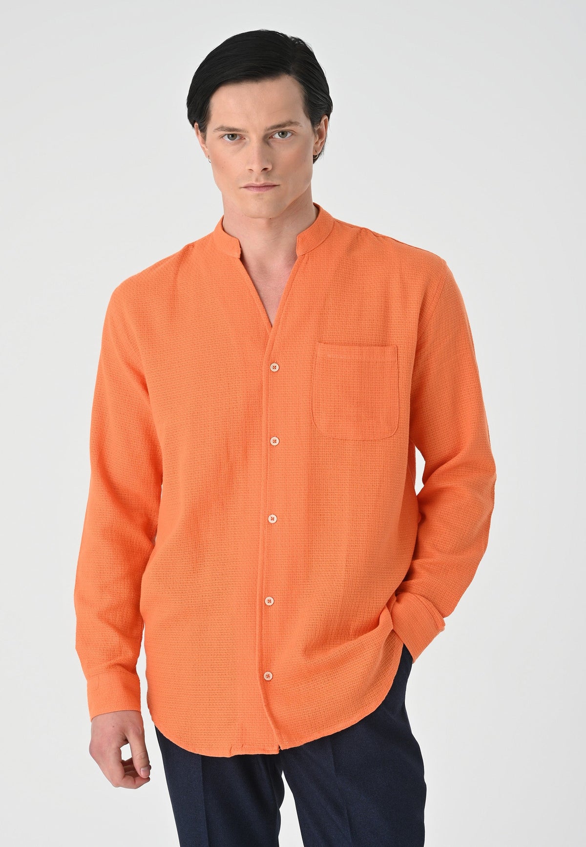 Antioch Crew-Neck Knitted Textured Men's Shirt