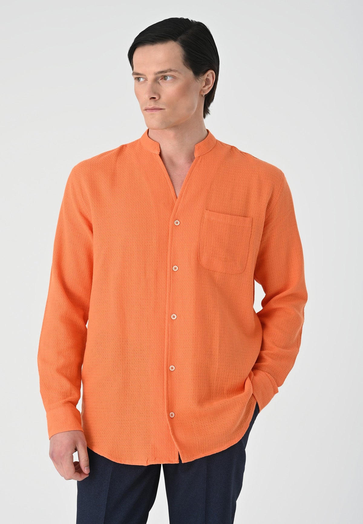Antioch Crew-Neck Knitted Textured Men's Shirt
