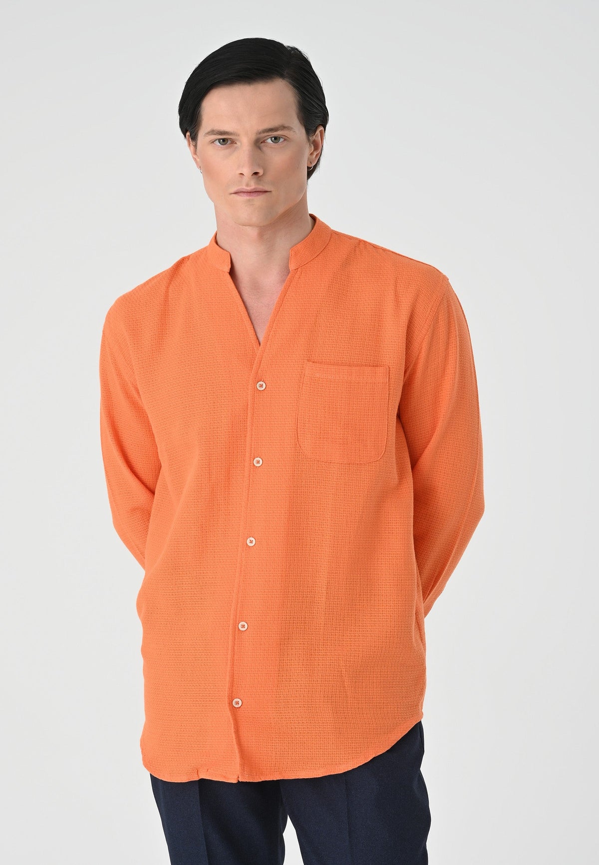 Antioch Crew-Neck Knitted Textured Men's Shirt