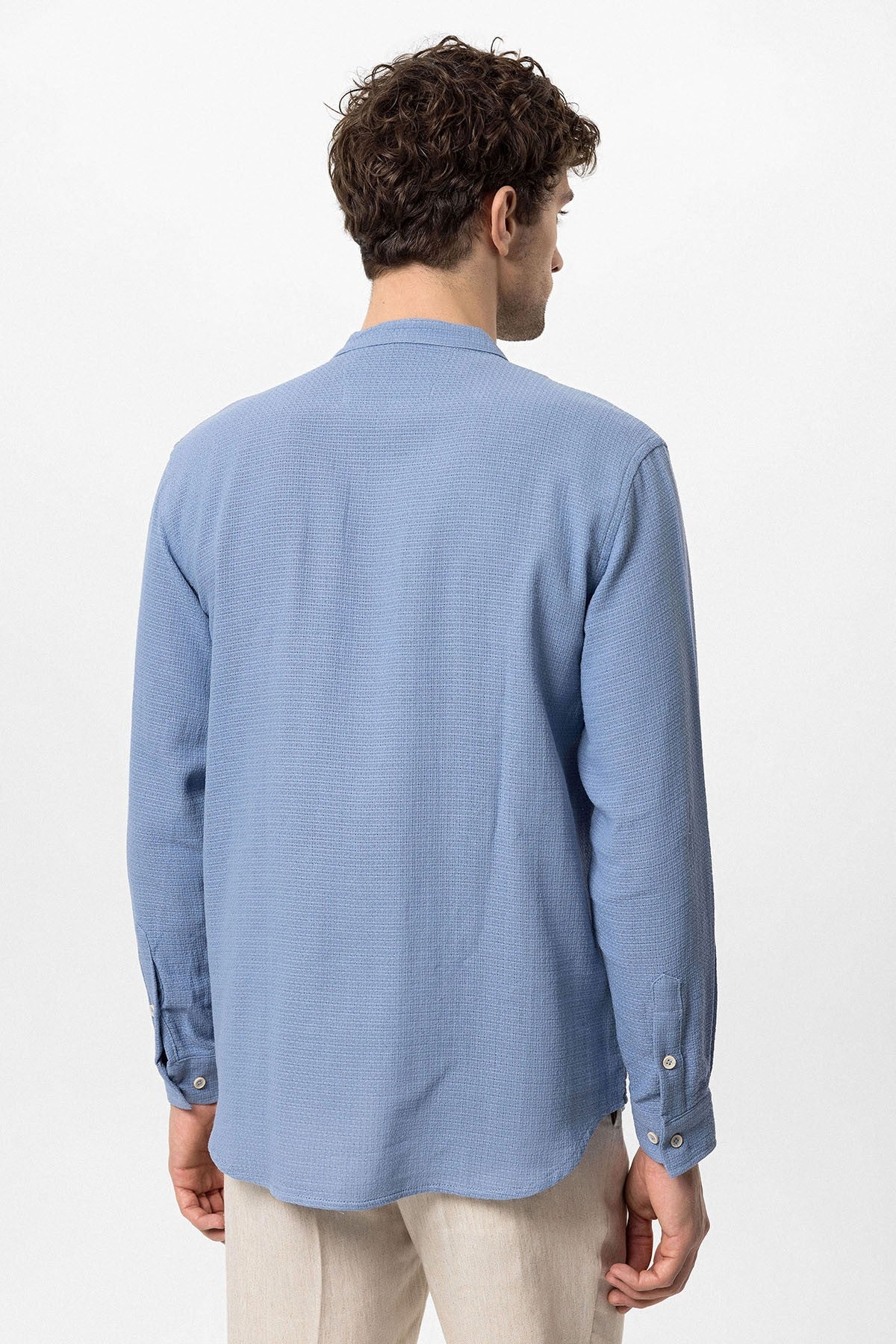 Antioch Crew-Neck Knitted Textured Men's Shirt