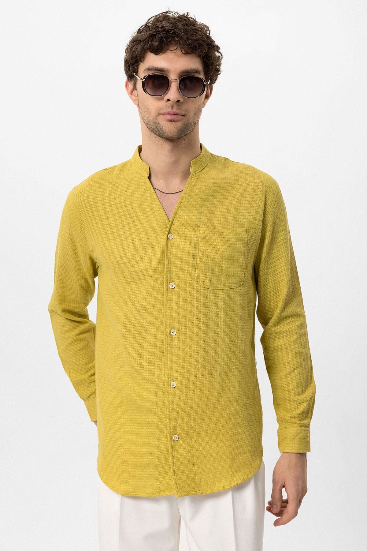 Antioch Crew-Neck Knitted Textured Men's Shirt