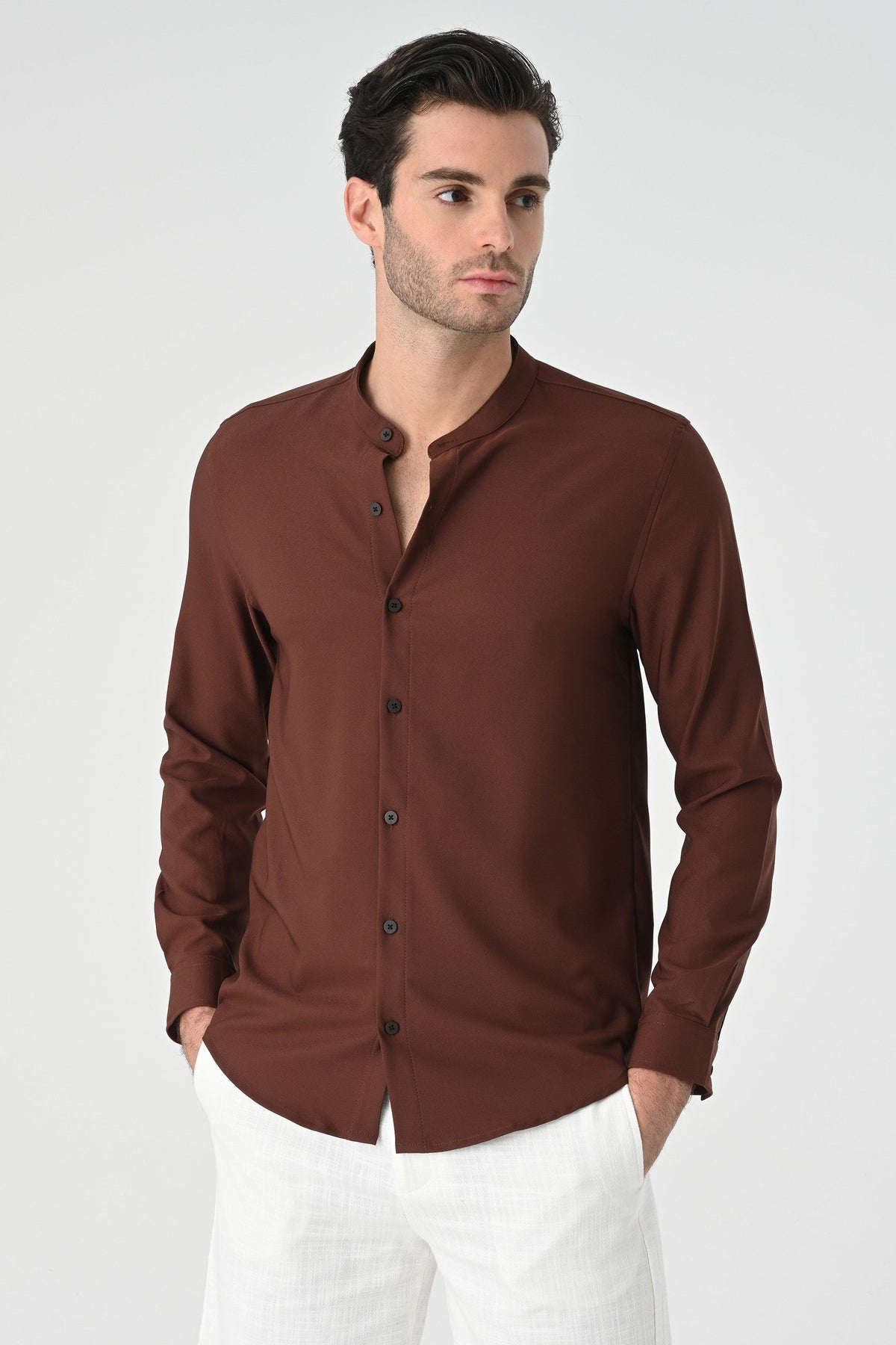 Antioch Regular Fit Mandarin Collar Men's Shirt