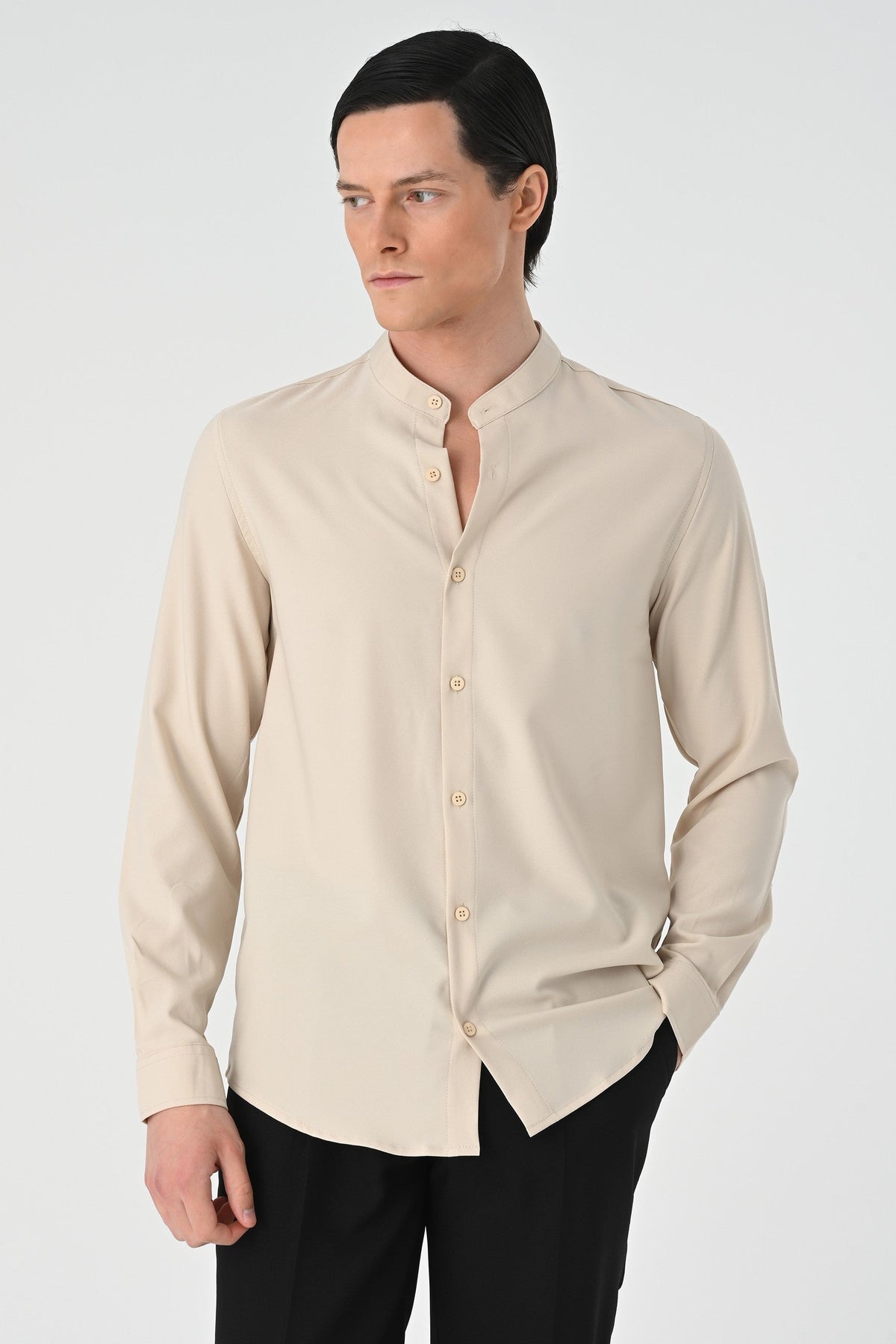 Antioch Regular Fit Mandarin Collar Men's Shirt
