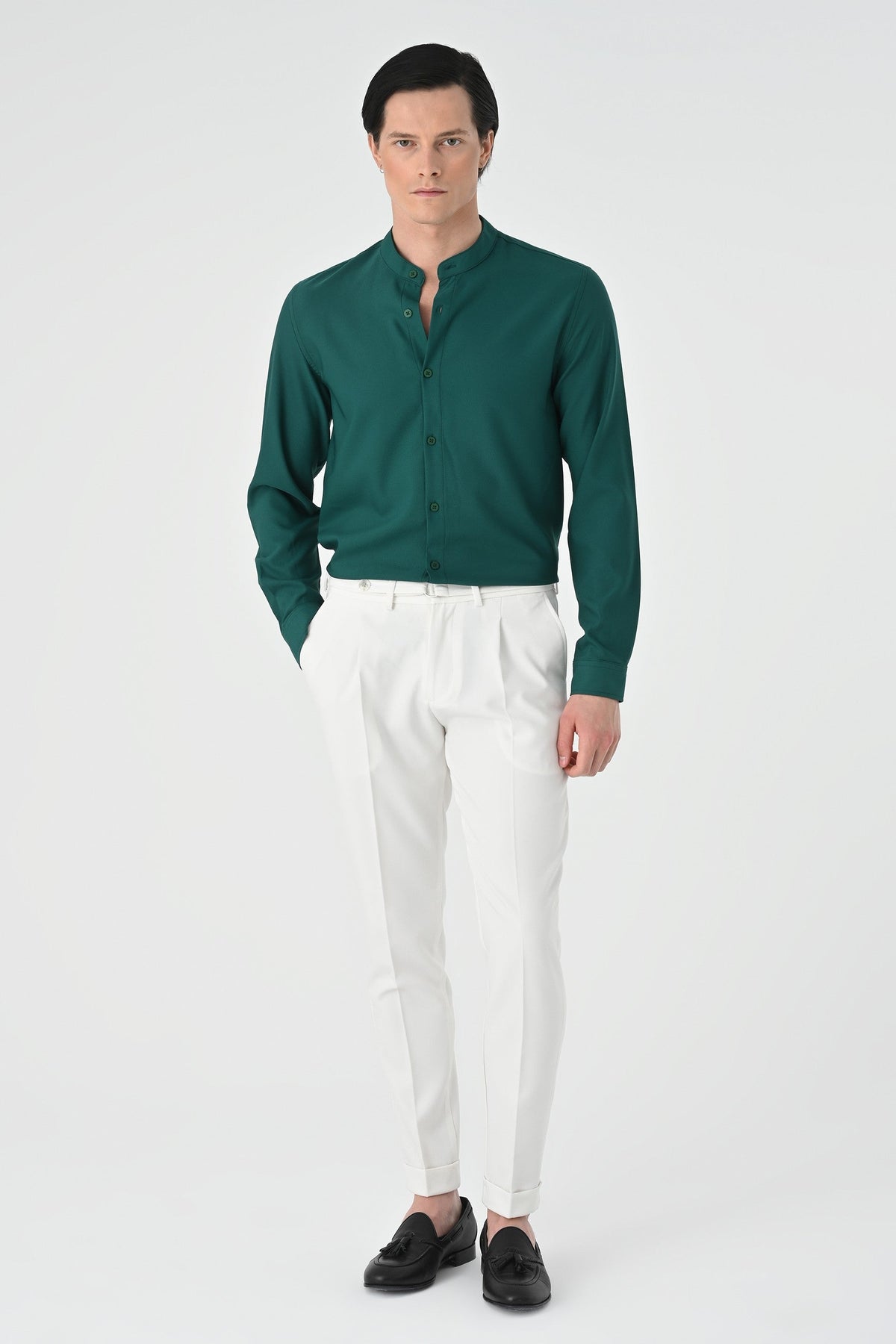 Antioch Regular Fit Mandarin Collar Men's Shirt