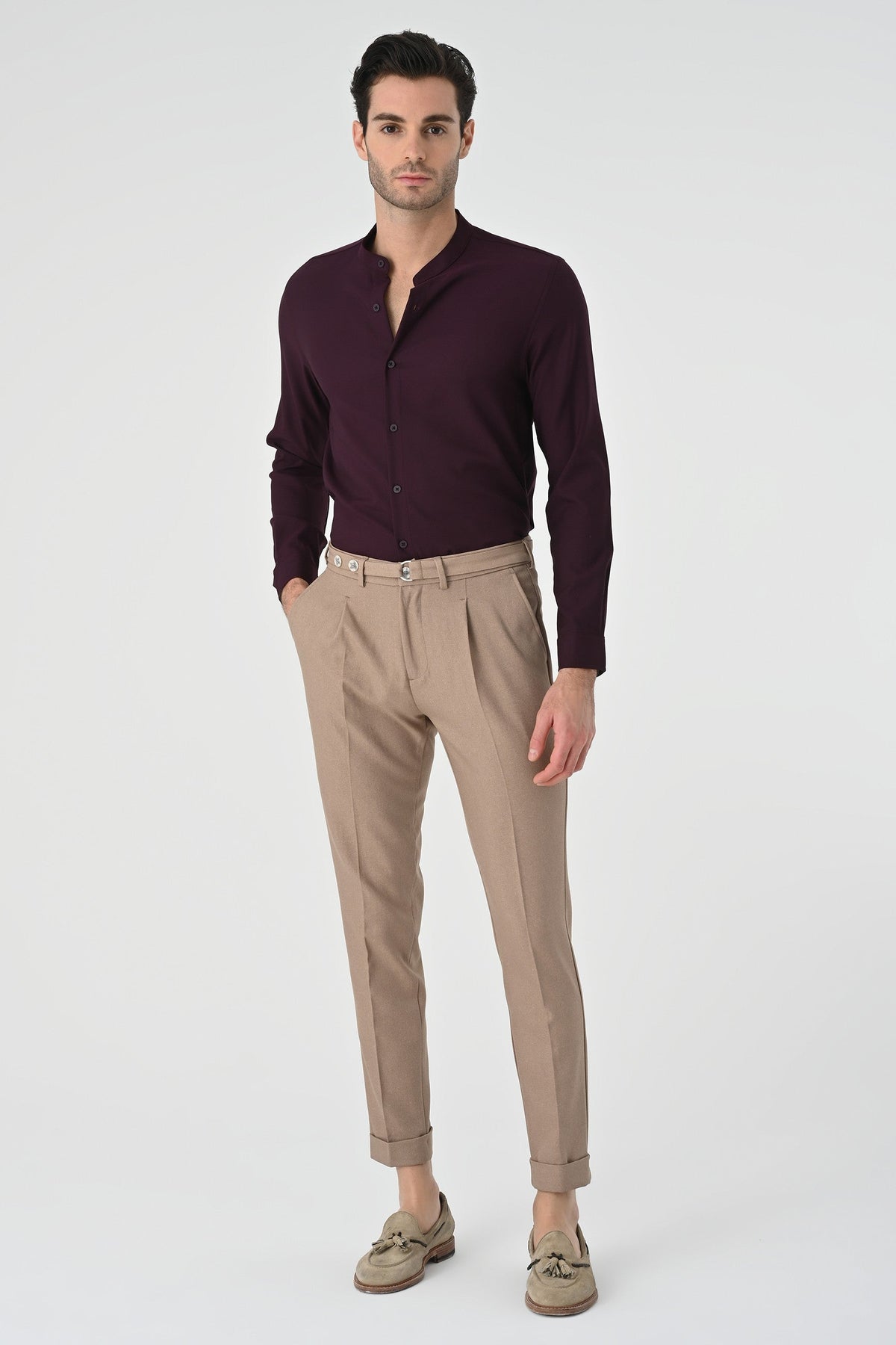 Antioch Regular Fit Mandarin Collar Men's Shirt