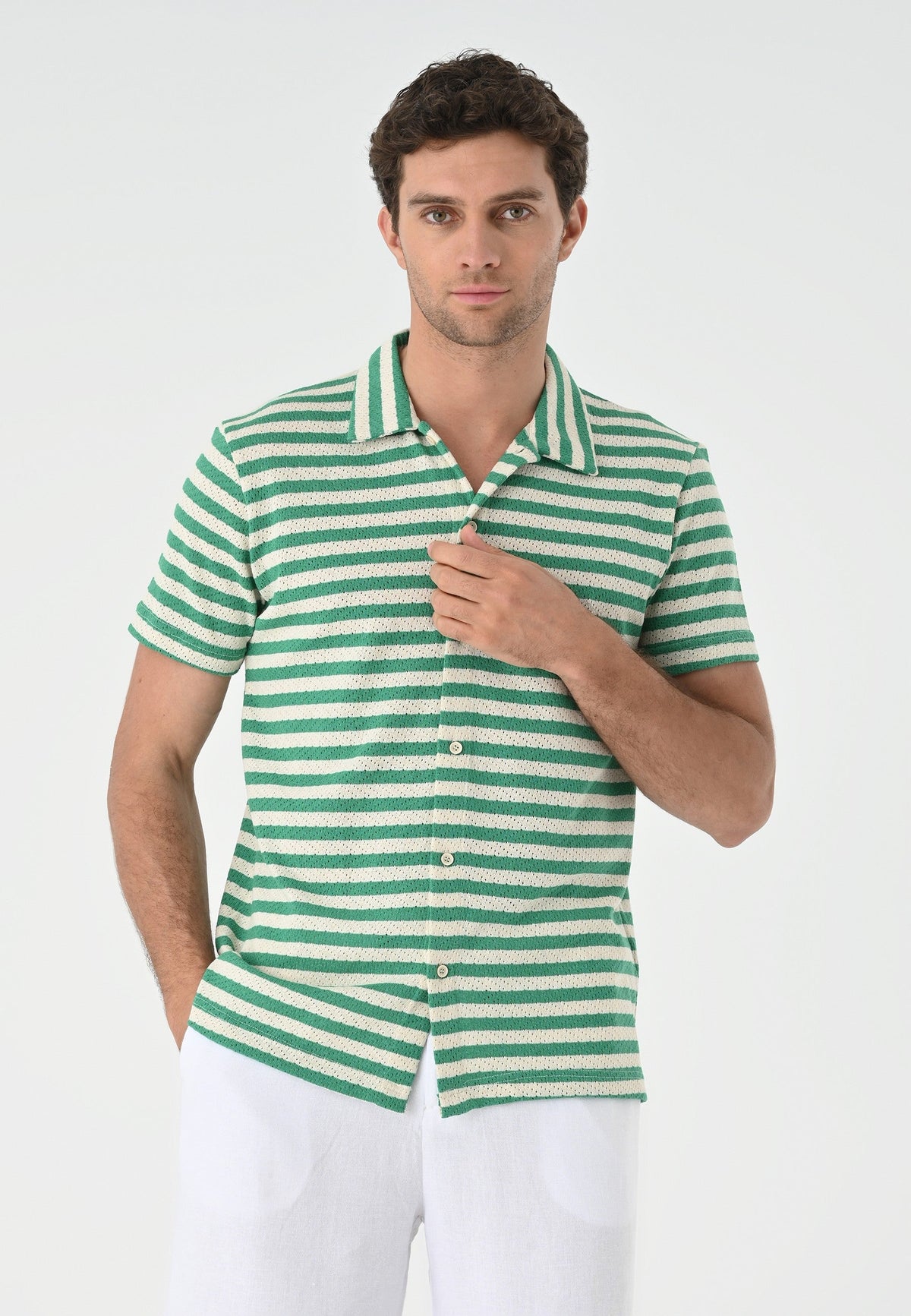 Antioch Short-Sleeve Striped Men's Knit Shirt