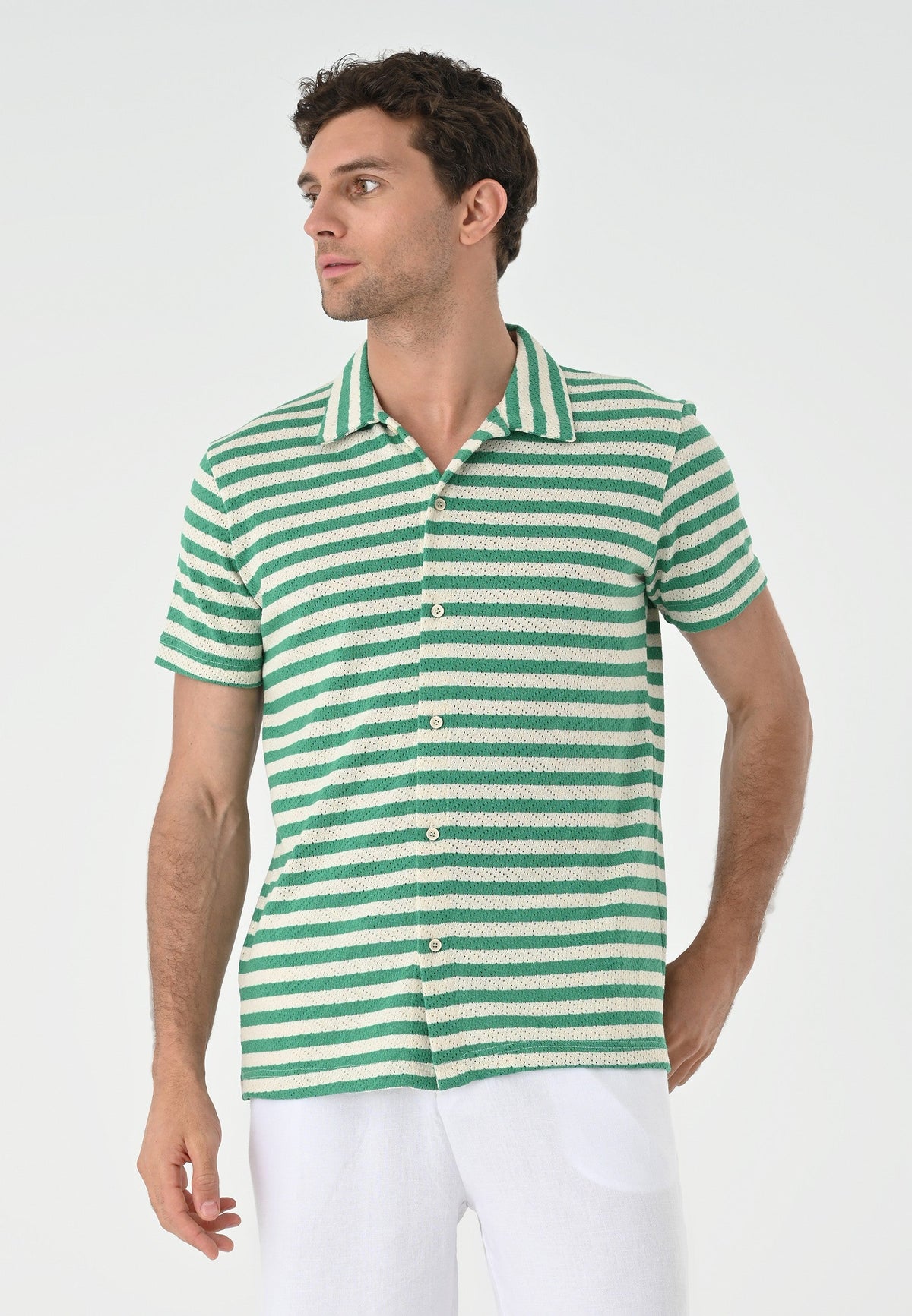 Antioch Short-Sleeve Striped Men's Knit Shirt