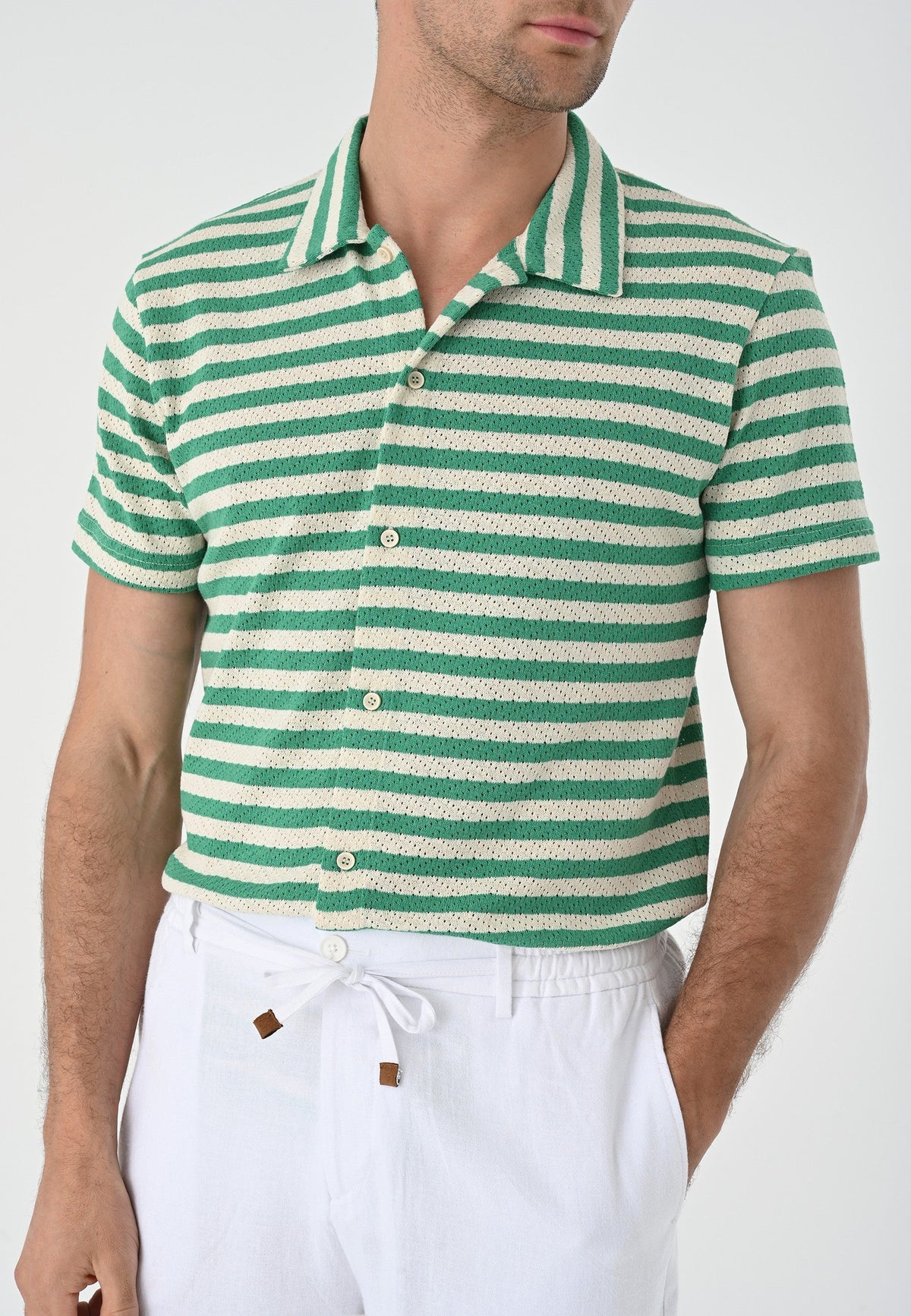 Antioch Short-Sleeve Striped Men's Knit Shirt