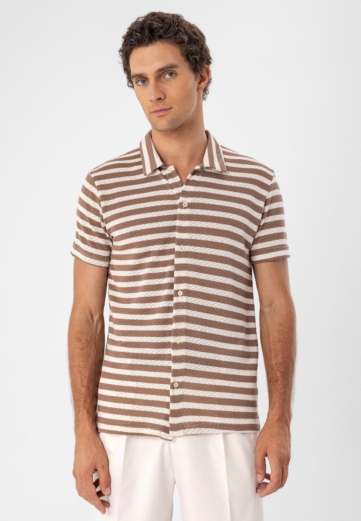 Antioch Short-Sleeve Striped Men's Knit Shirt