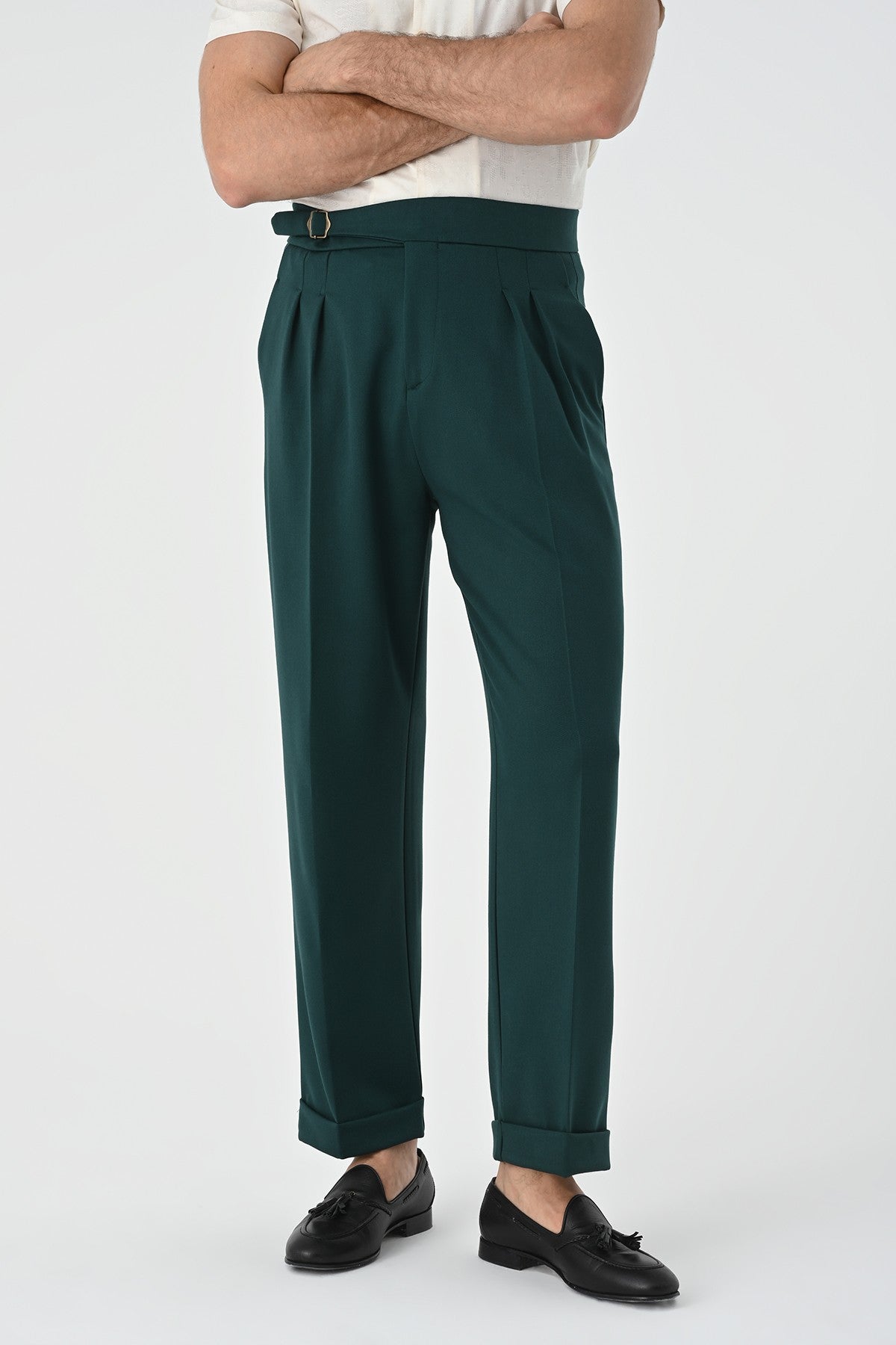 Antioch Toka Detailed Pleated High-Waisted Men's Pants
