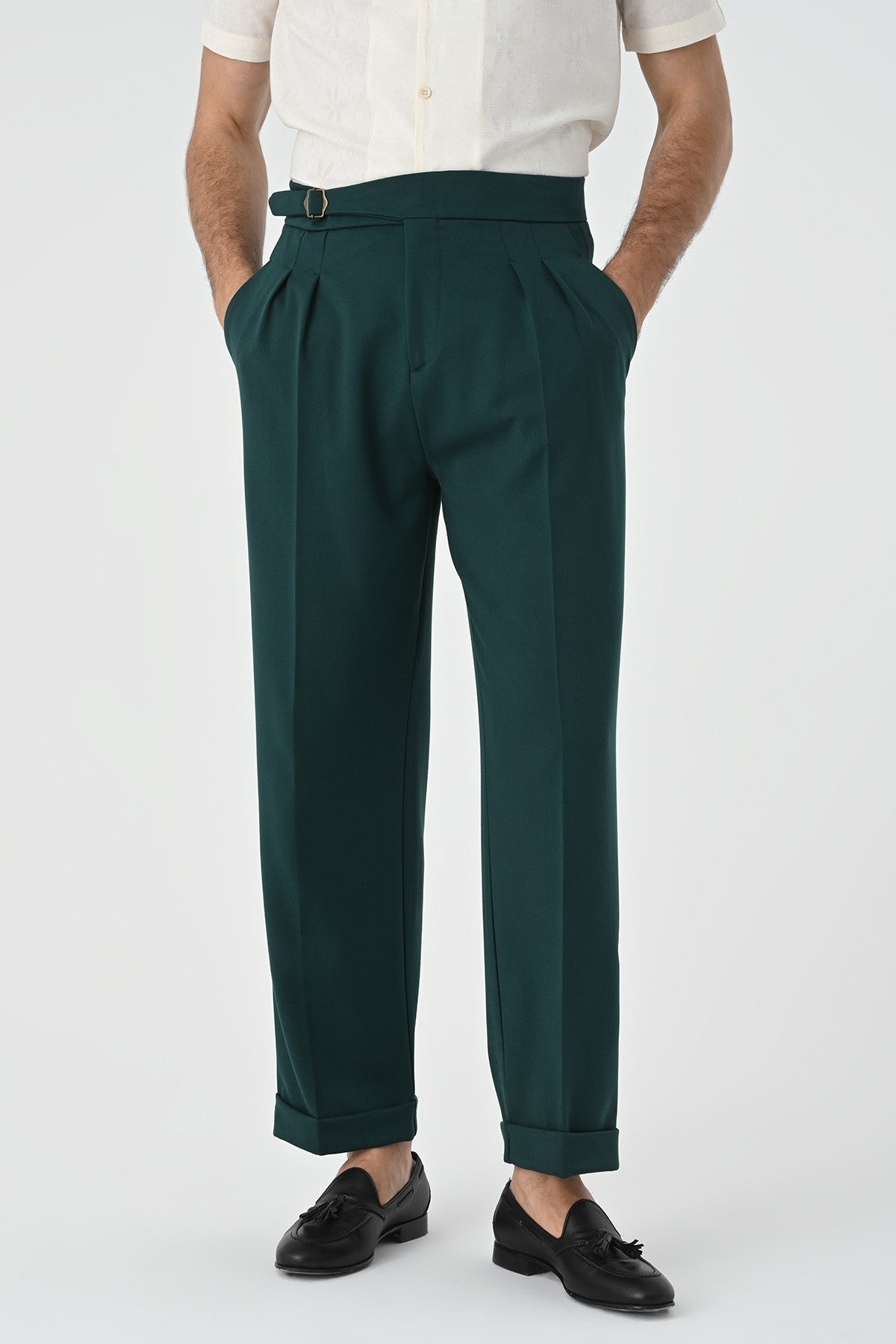 Antioch Toka Detailed Pleated High-Waisted Men's Pants