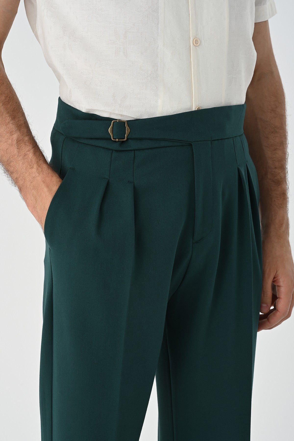 Antioch Toka Detailed Pleated High-Waisted Men's Pants