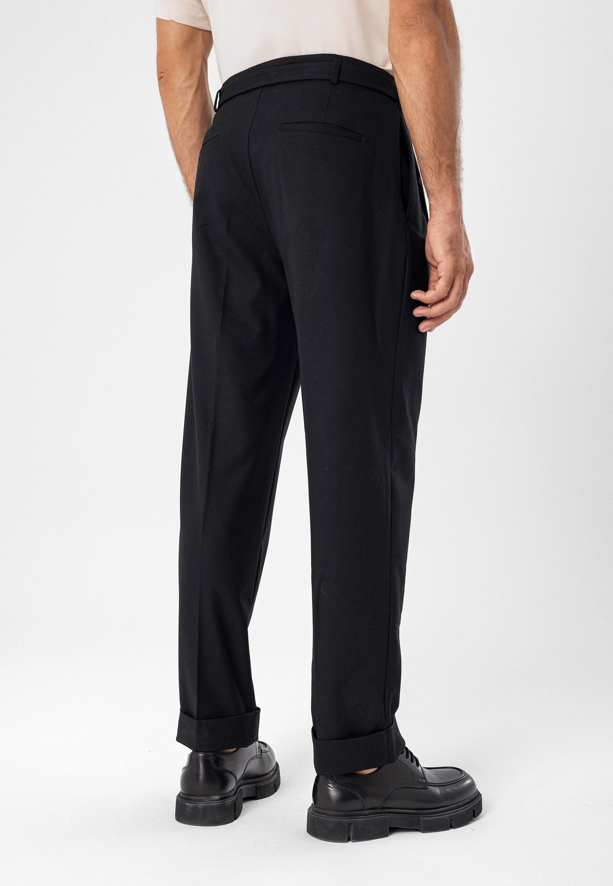 High-Waisted Pleated Relaxed-Fit Men's Pants