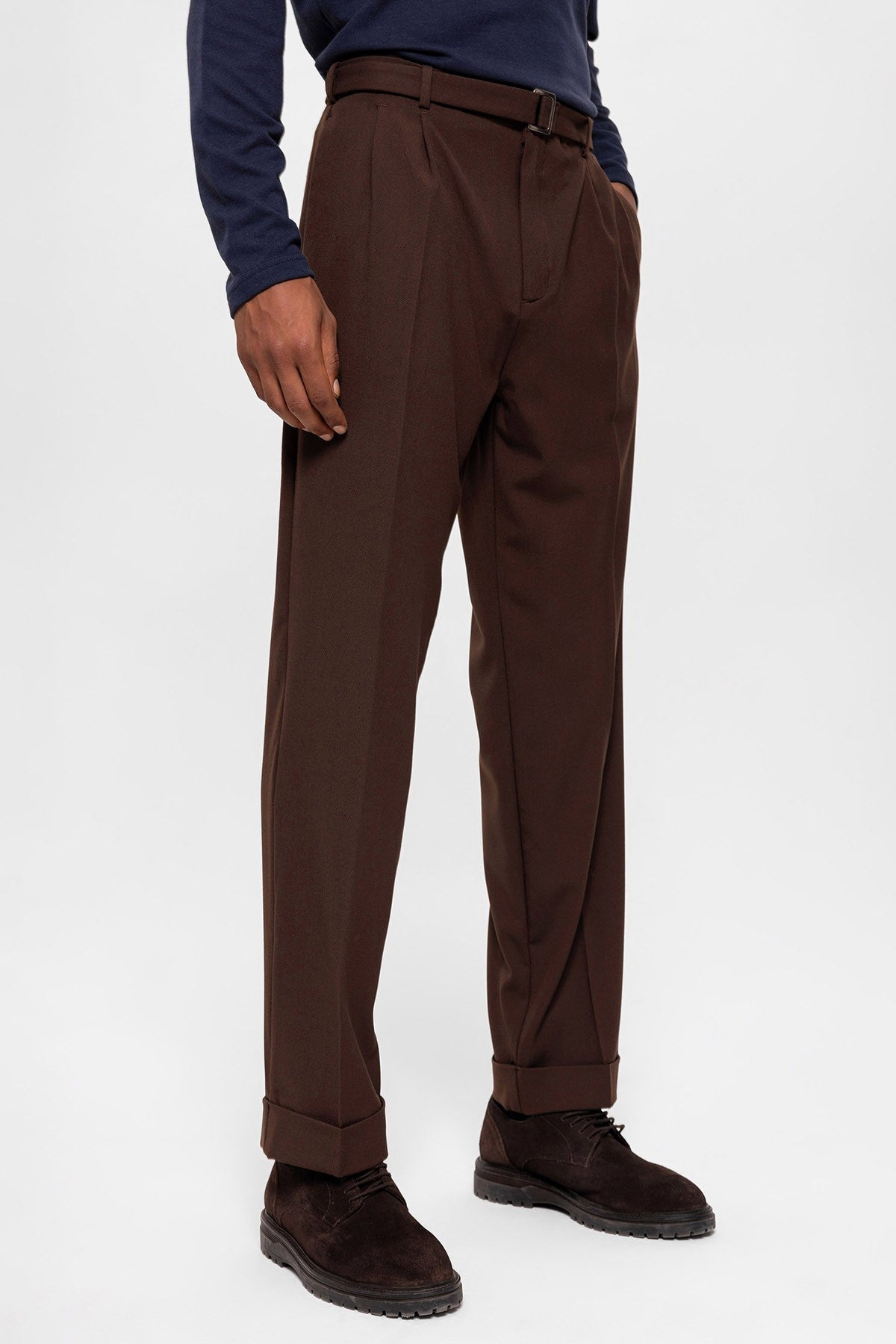 High-Waisted Pleated Relaxed-Fit Men's Pants