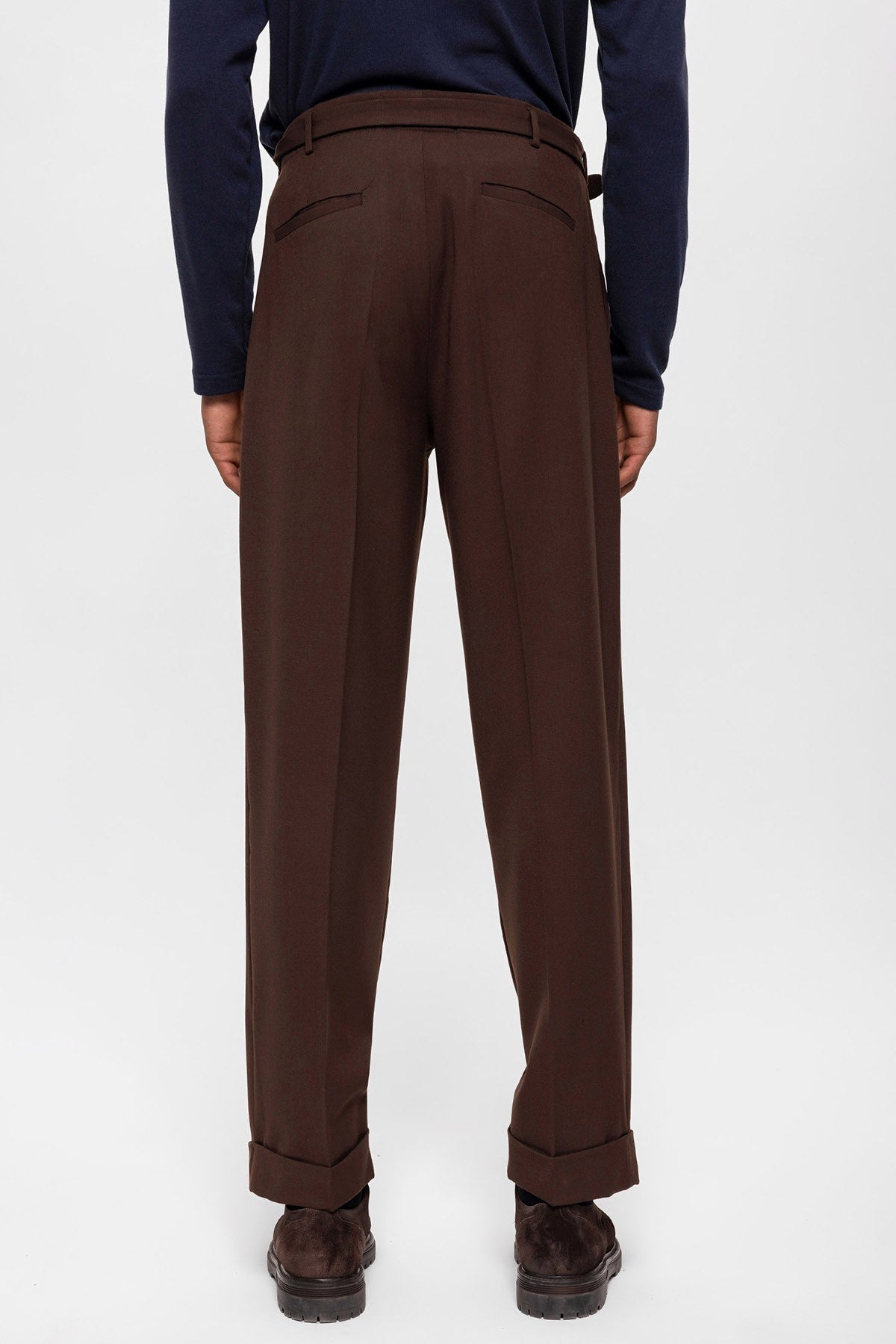 High-Waisted Pleated Relaxed-Fit Men's Pants