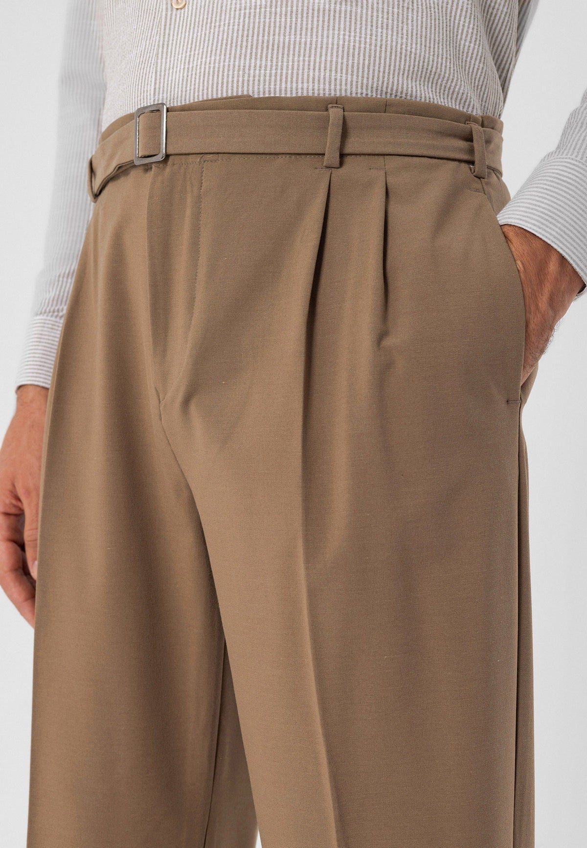 High-Waisted Pleated Relaxed-Fit Men's Pants