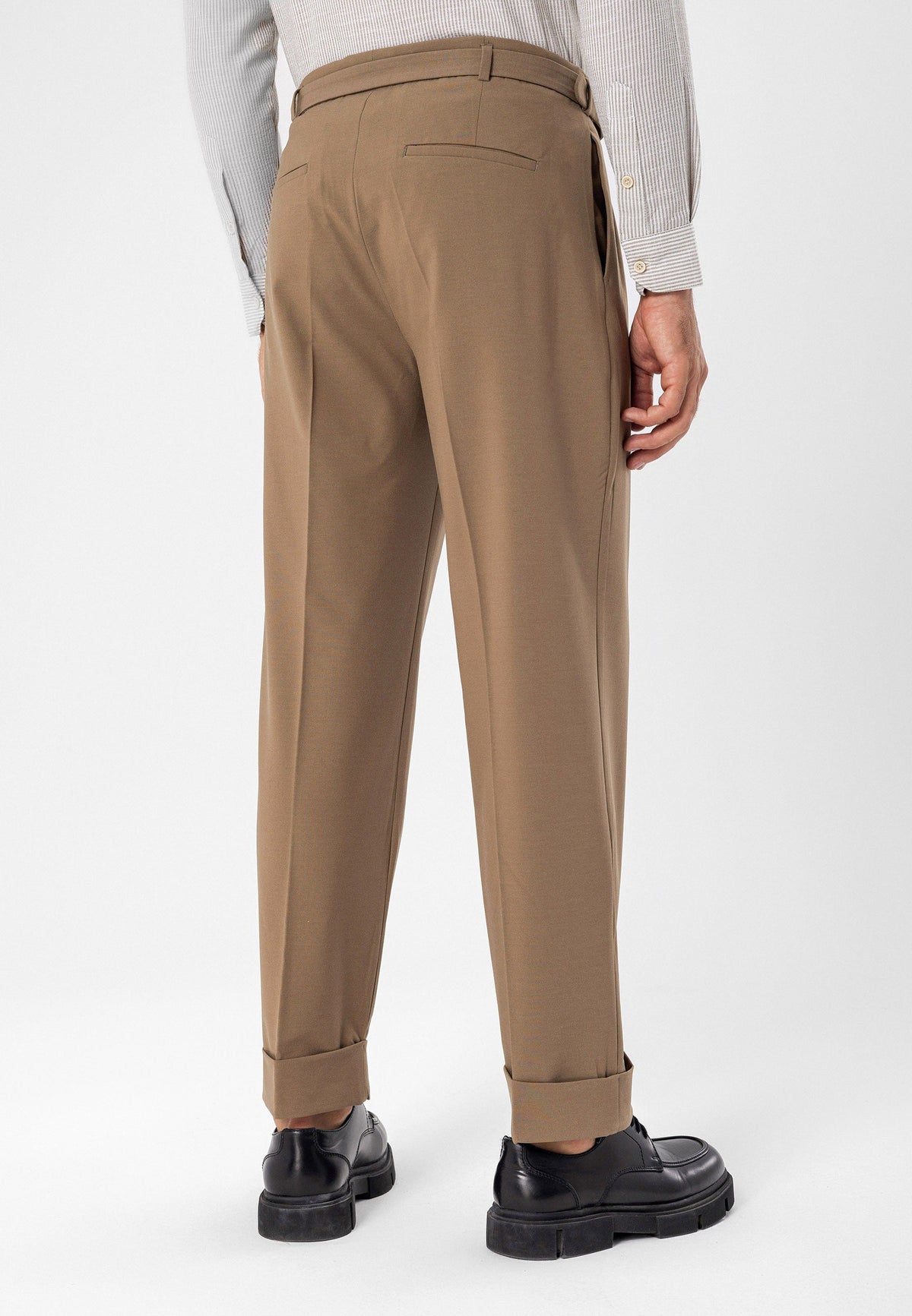 High-Waisted Pleated Relaxed-Fit Men's Pants