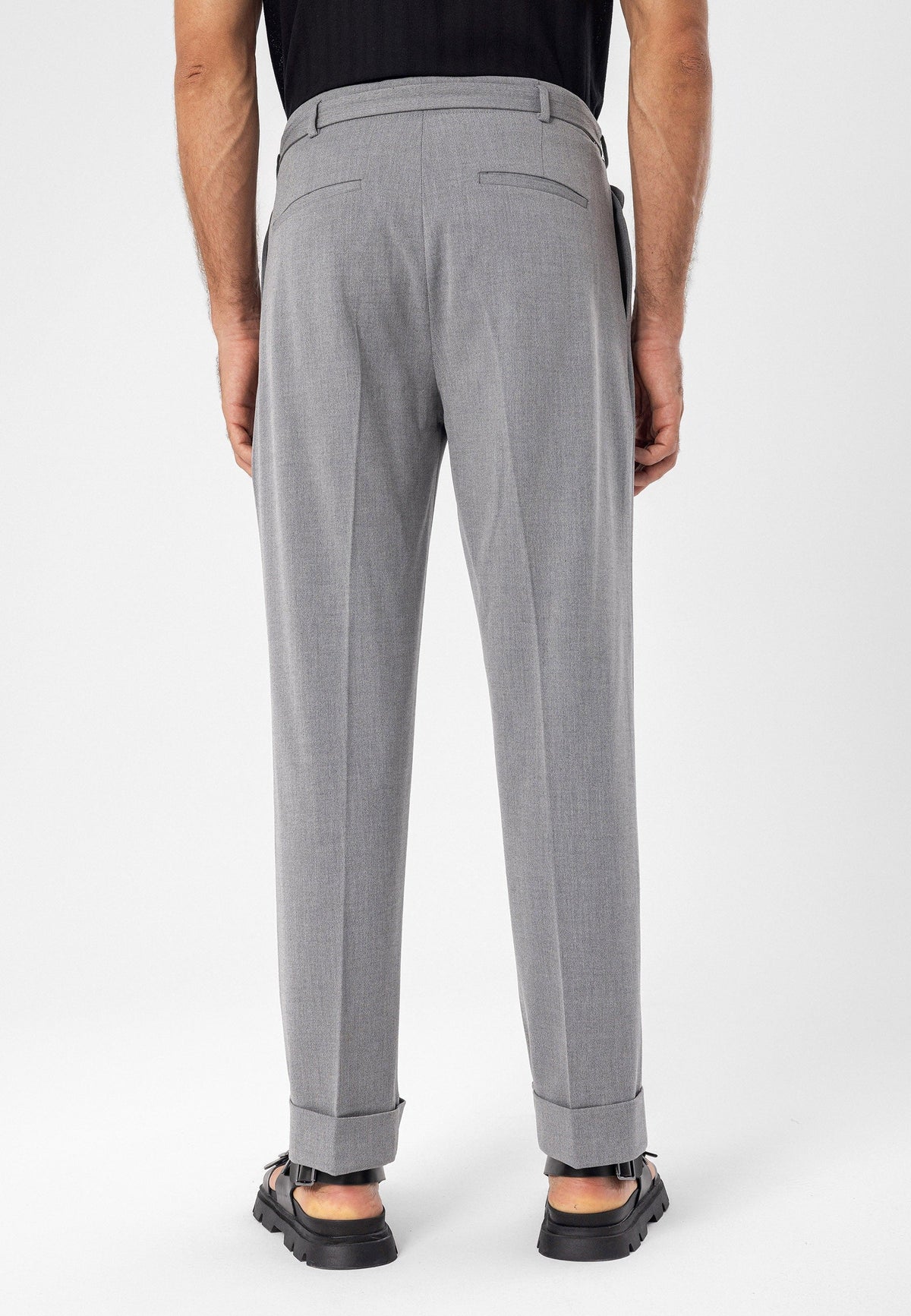 High-Waisted Pleated Relaxed-Fit Men's Pants