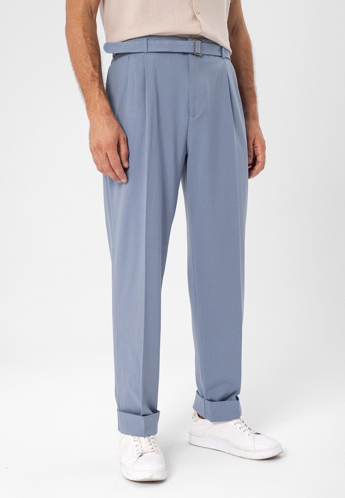 High-Waisted Pleated Relaxed-Fit Men's Pants