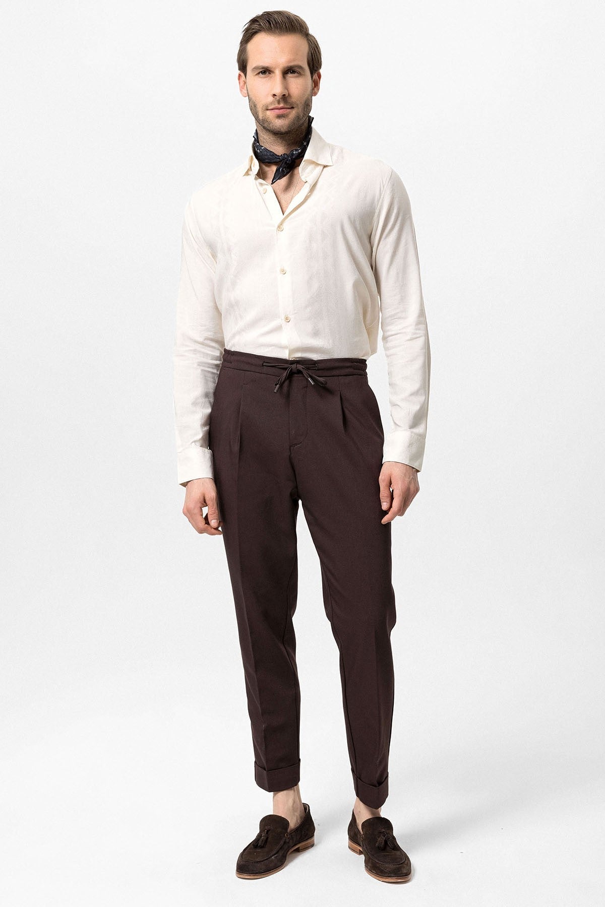 Antioch Elastic-Waist Pleated Men's Pants