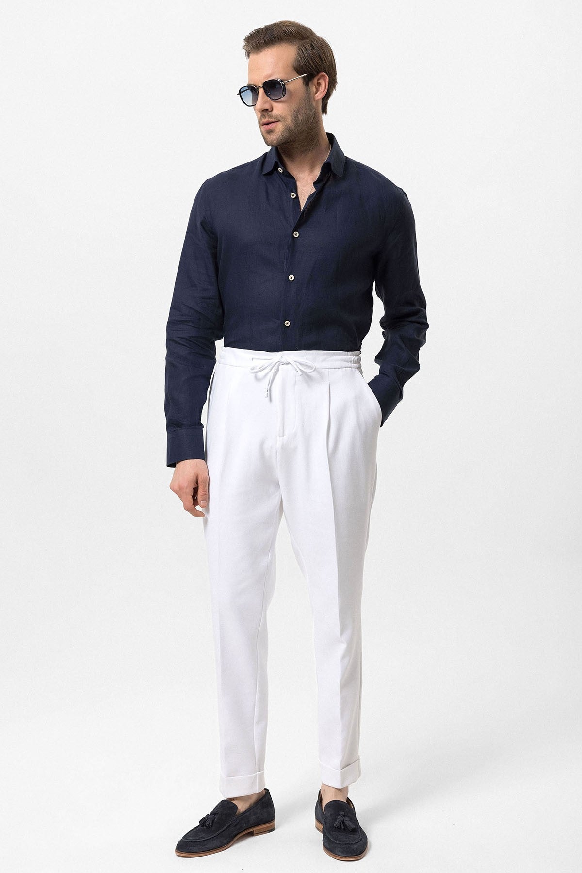 Antioch Elastic-Waist Pleated Men's Pants