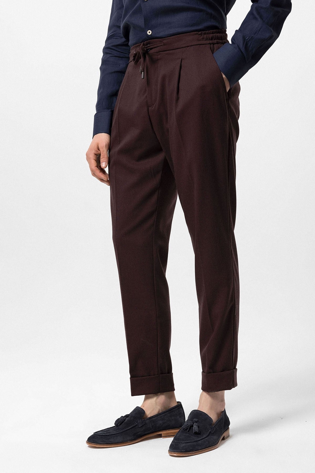 Antioch Elastic-Waist Pleated Men's Pants