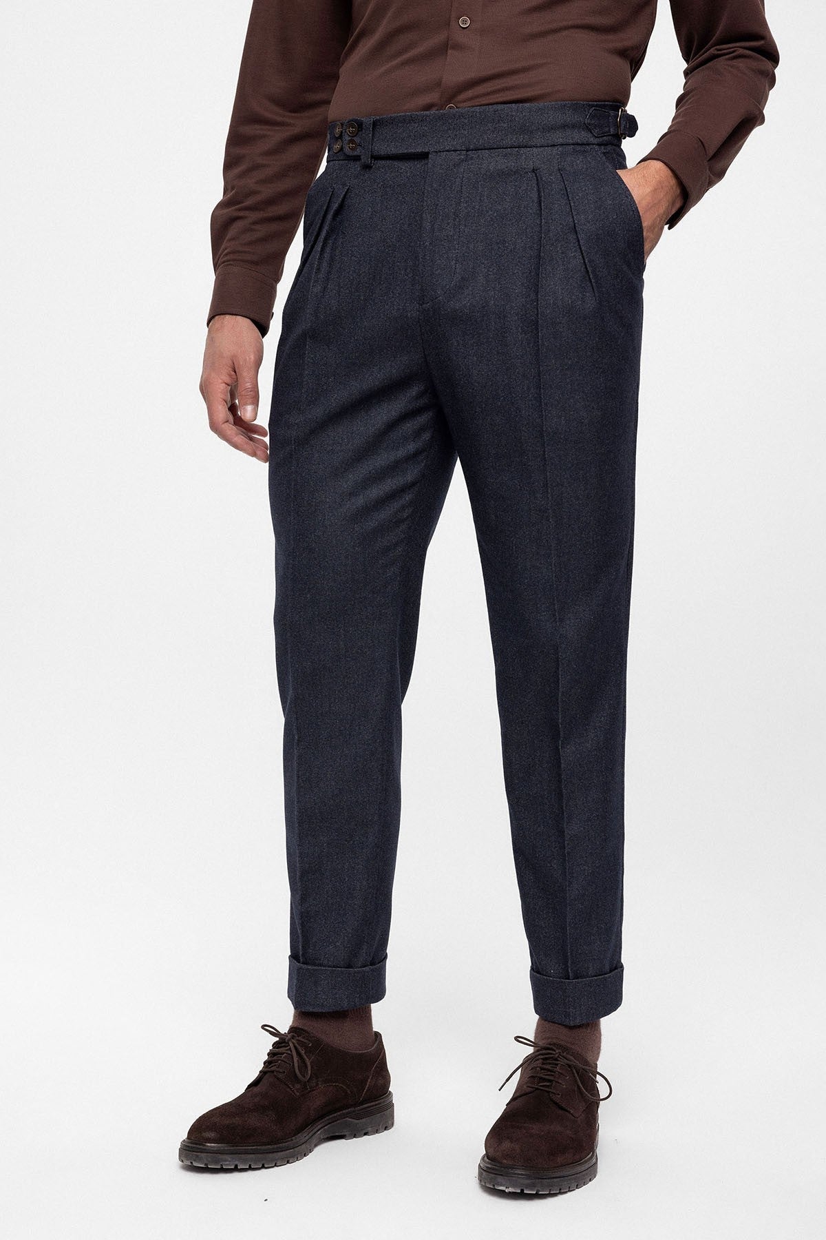 Antioch Wool-Look High-Waisted Pleated Men's Pants