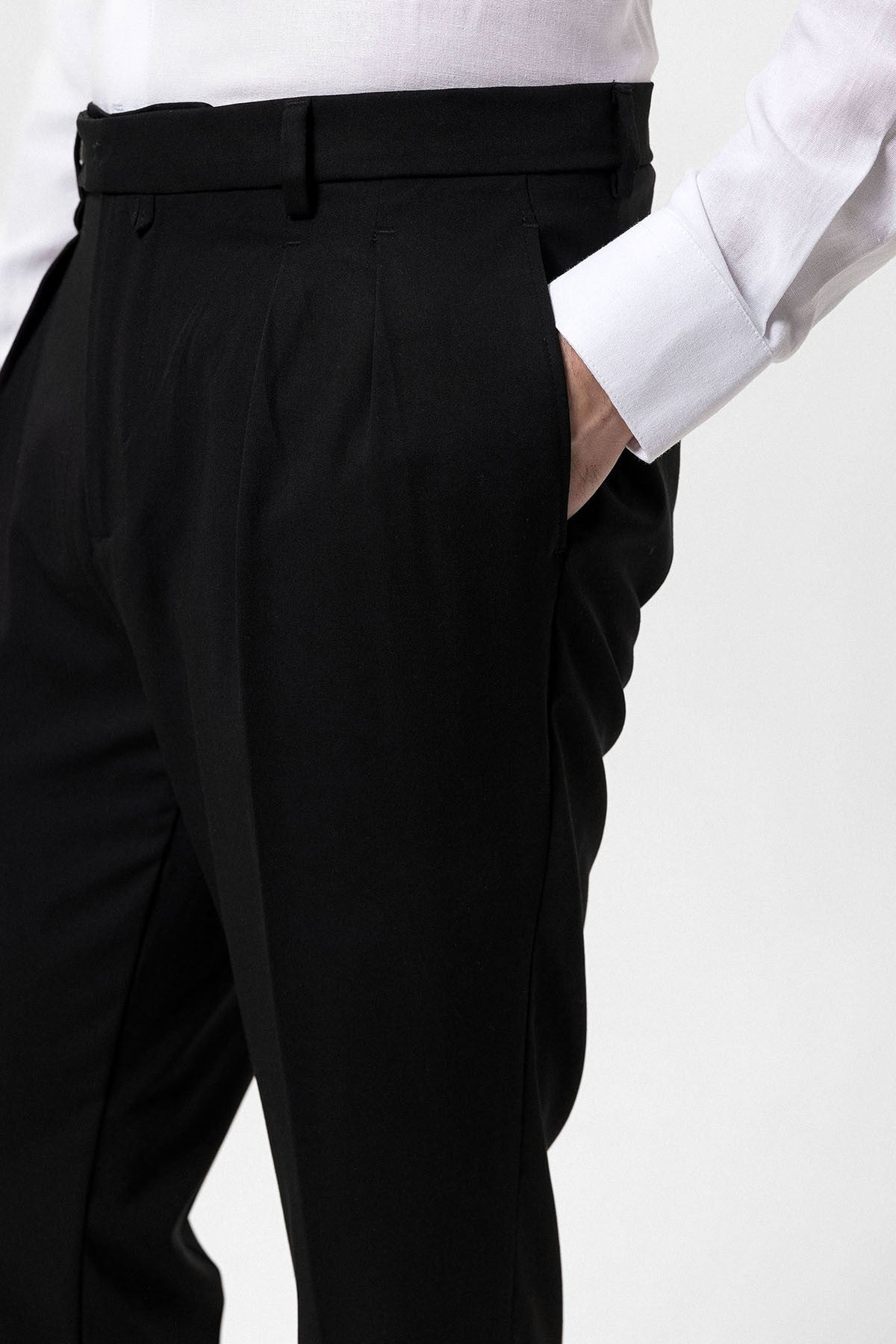 Pleated High-Waisted Men's Pants