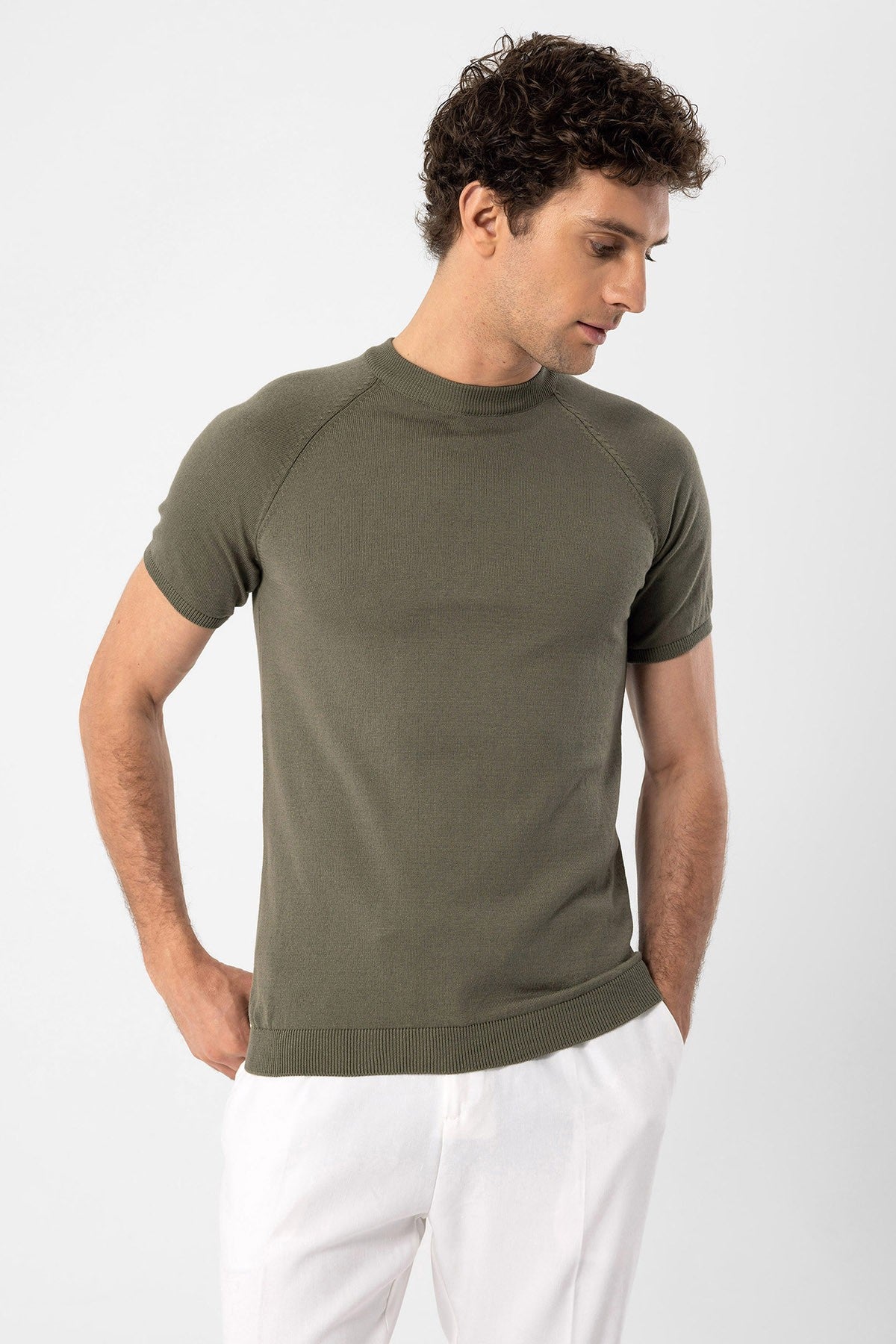 Antioch Bike Collar Slim-Fit Men's Knit T-Shirt