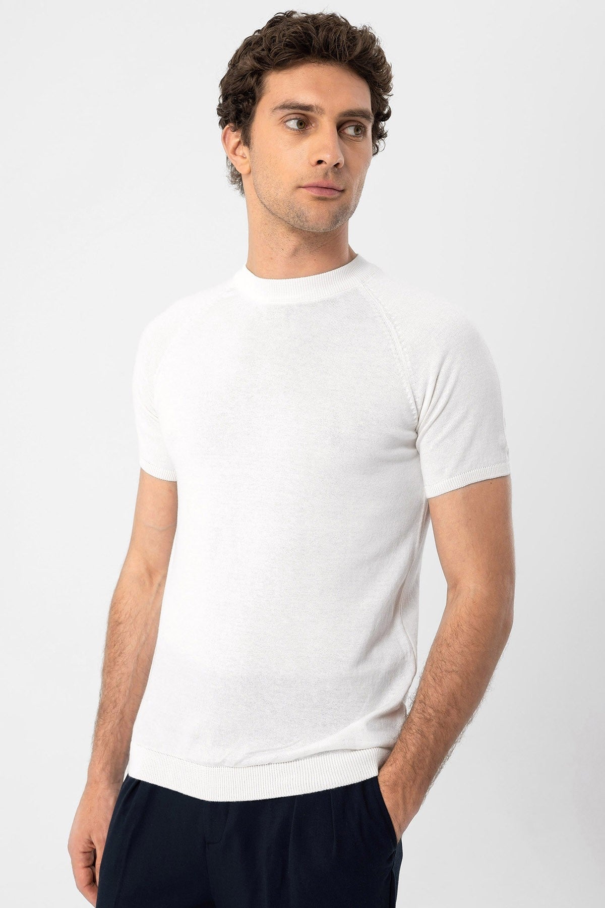 Antioch Bike Collar Slim-Fit Men's Knit T-Shirt