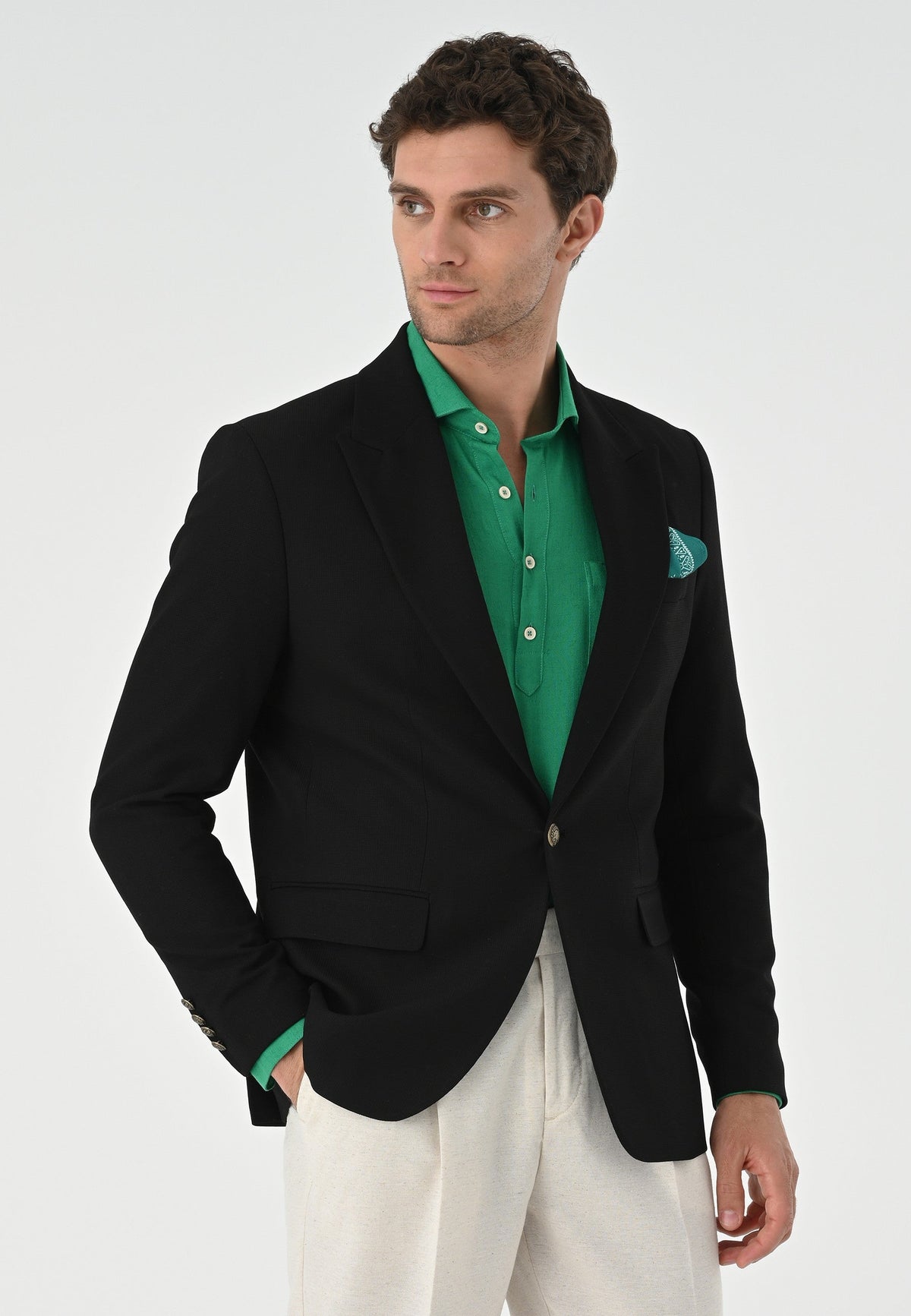 Antioch Metal Single-Button Men's Blazer Jacket