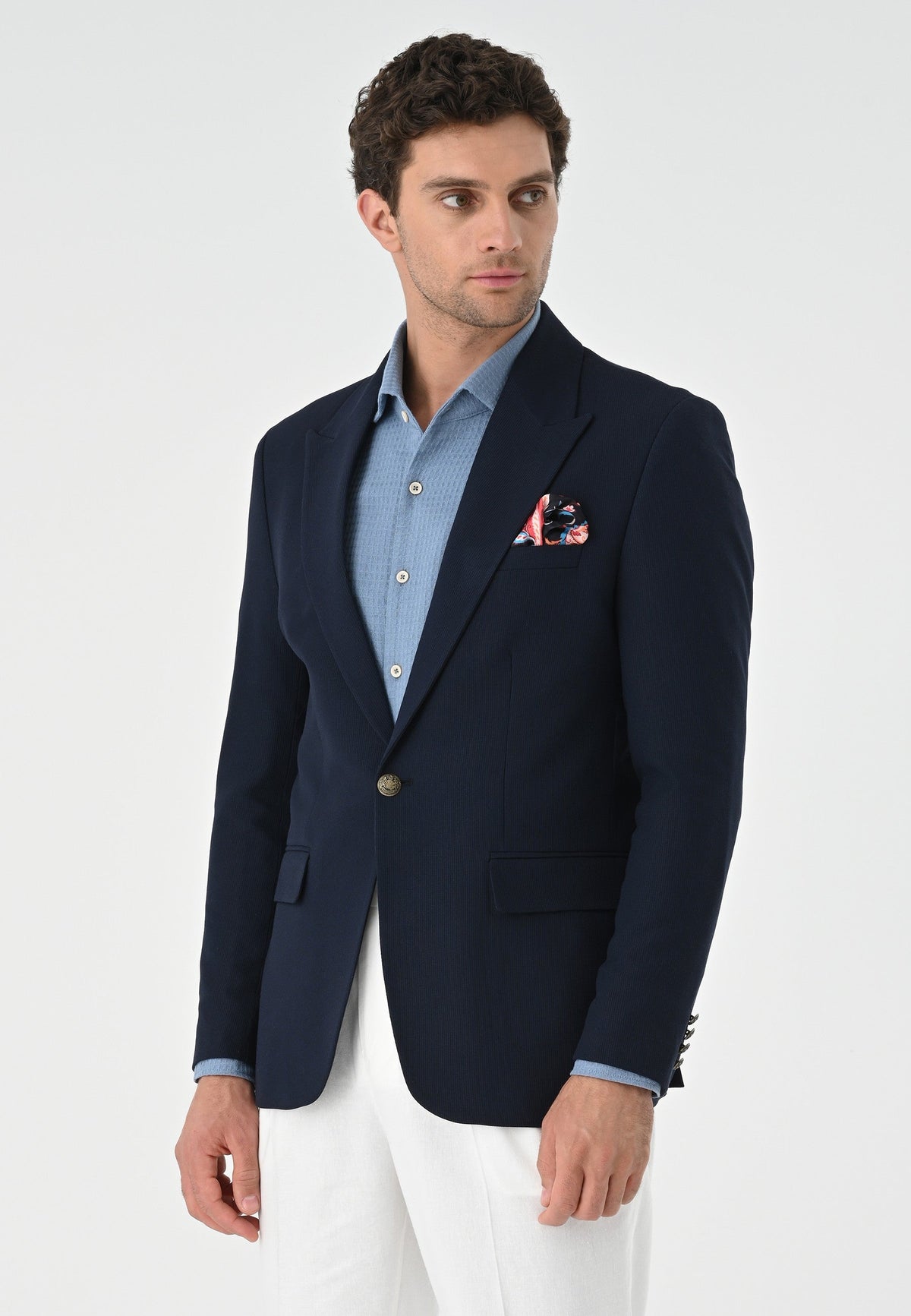 Antioch Metal Single-Button Men's Blazer Jacket