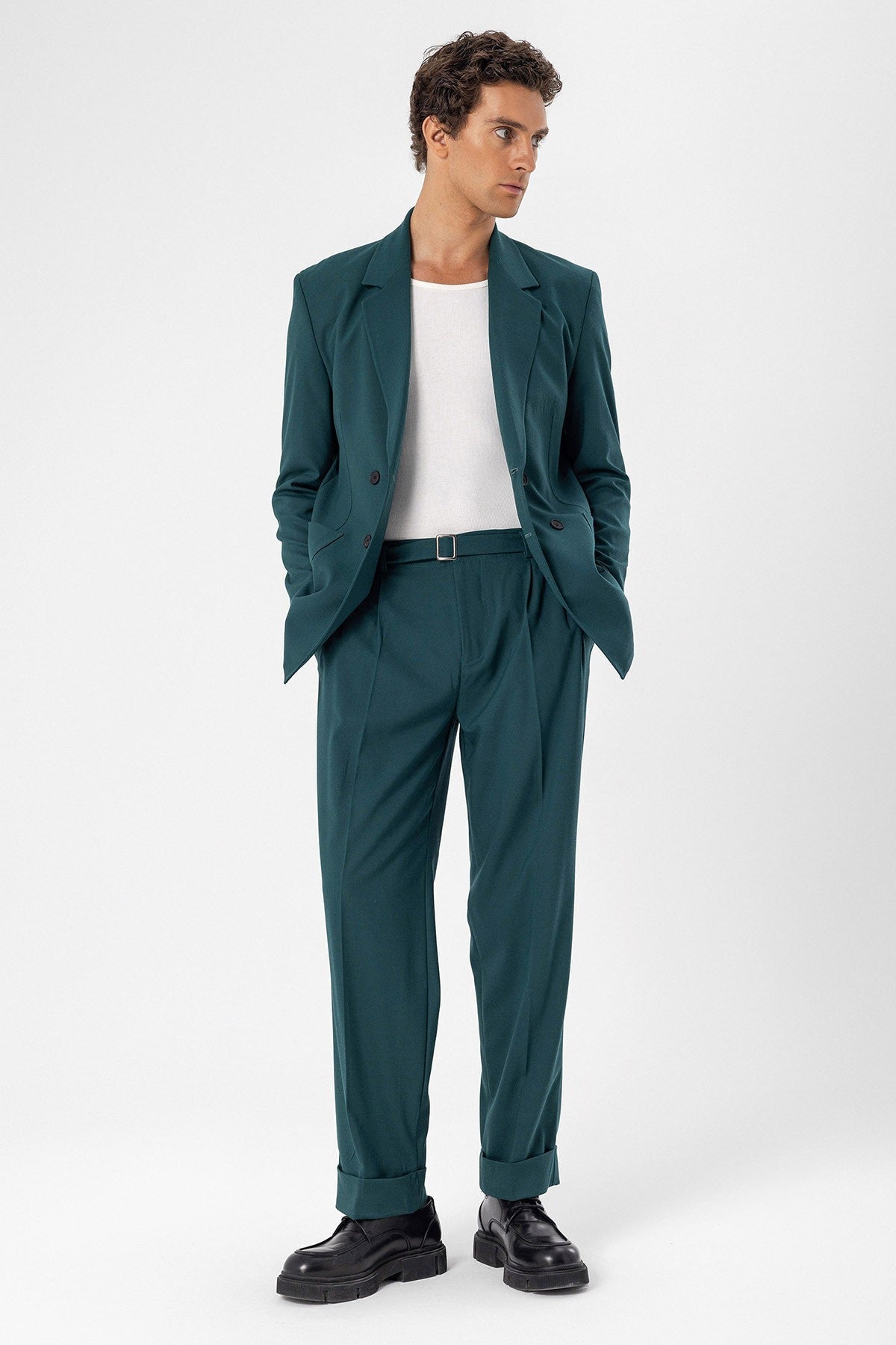 Antioch Men's Double-Breasted Blazer with Side Pockets