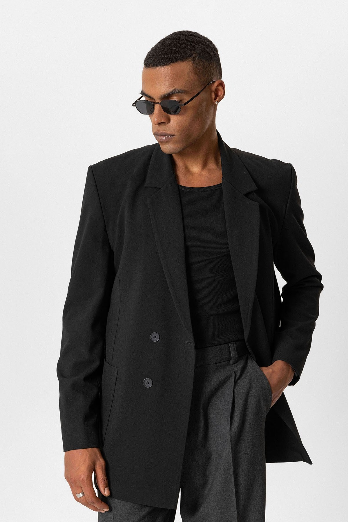 Antioch Men's Double-Breasted Blazer with Side Pockets