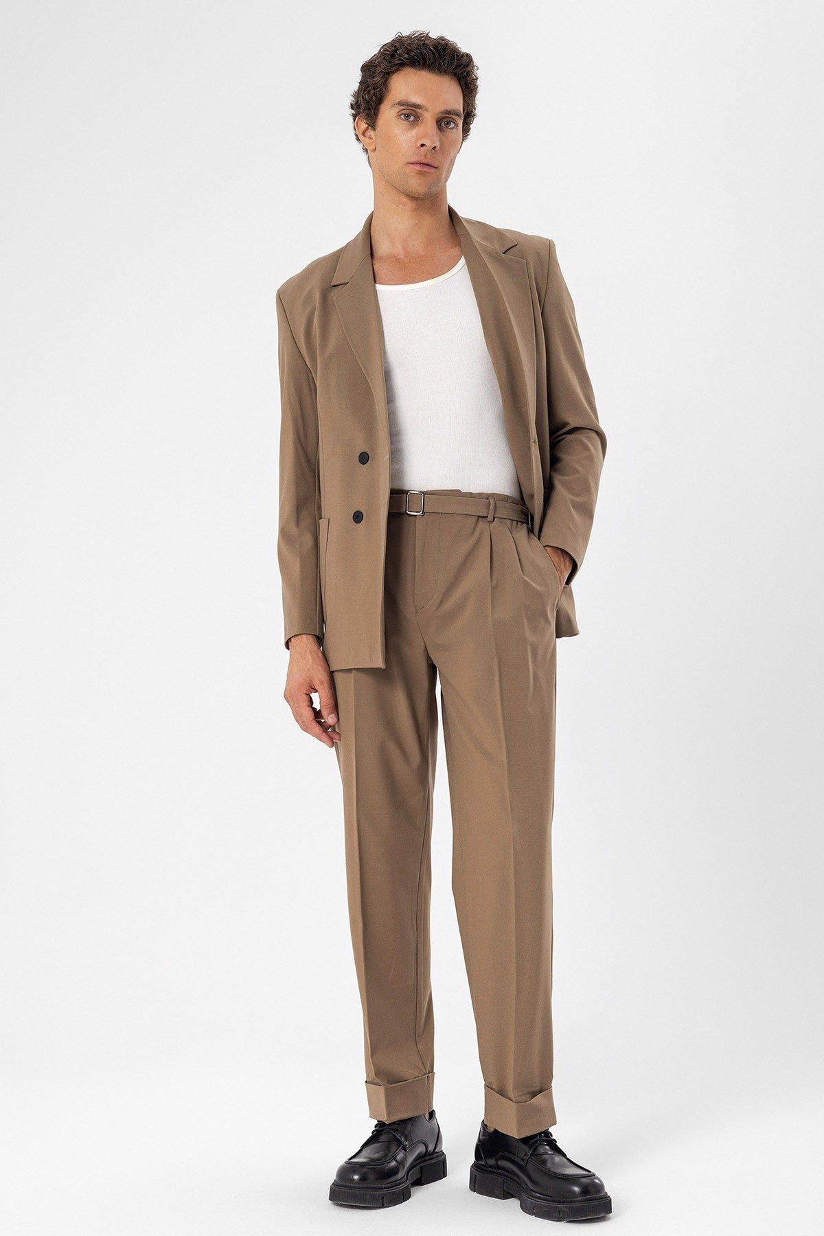 Antioch Men's Double-Breasted Blazer with Side Pockets