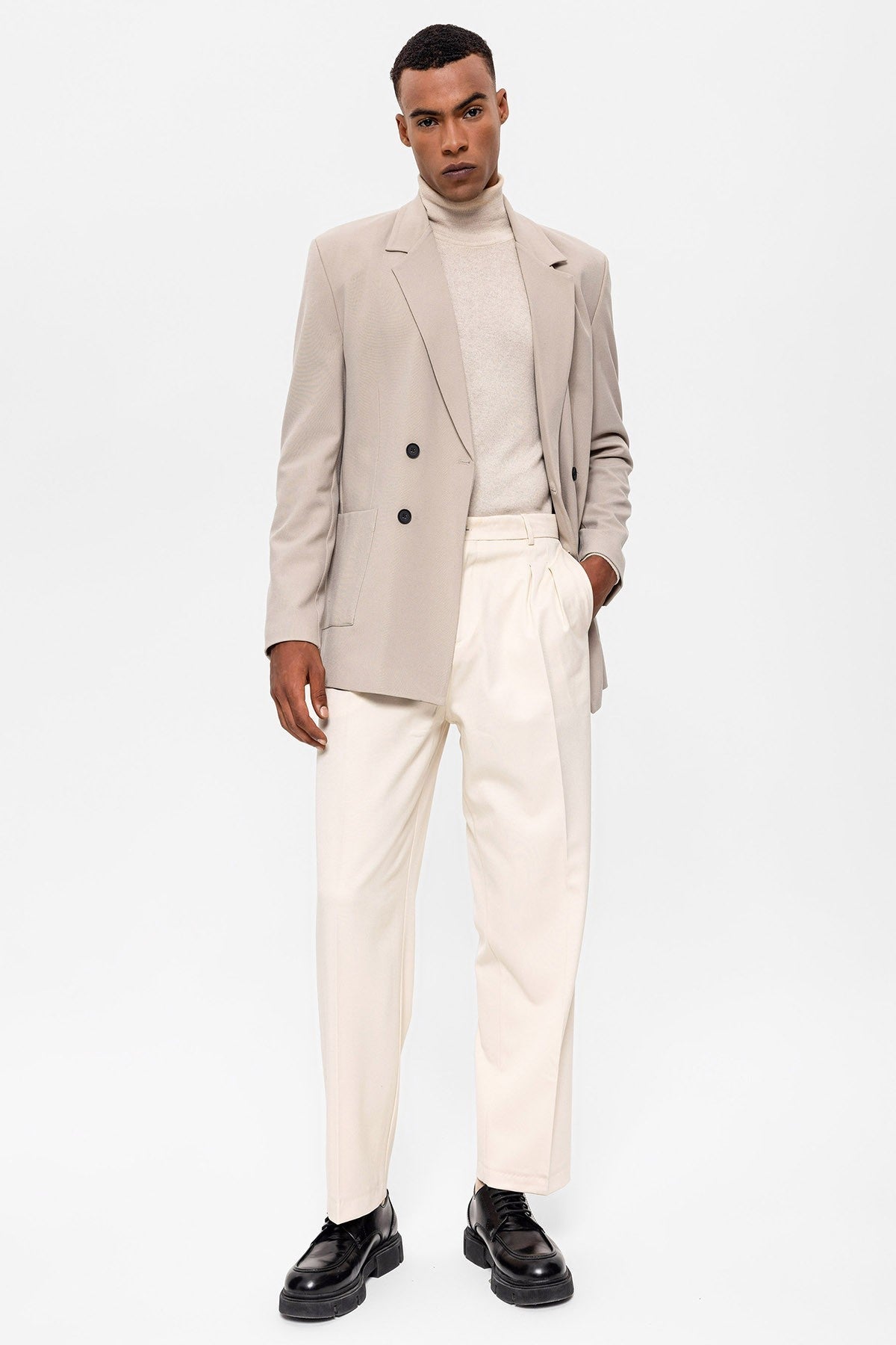 Antioch Men's Double-Breasted Blazer with Side Pockets