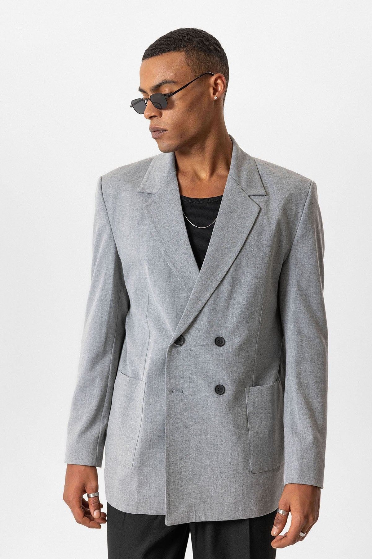 Antioch Men's Double-Breasted Blazer with Side Pockets